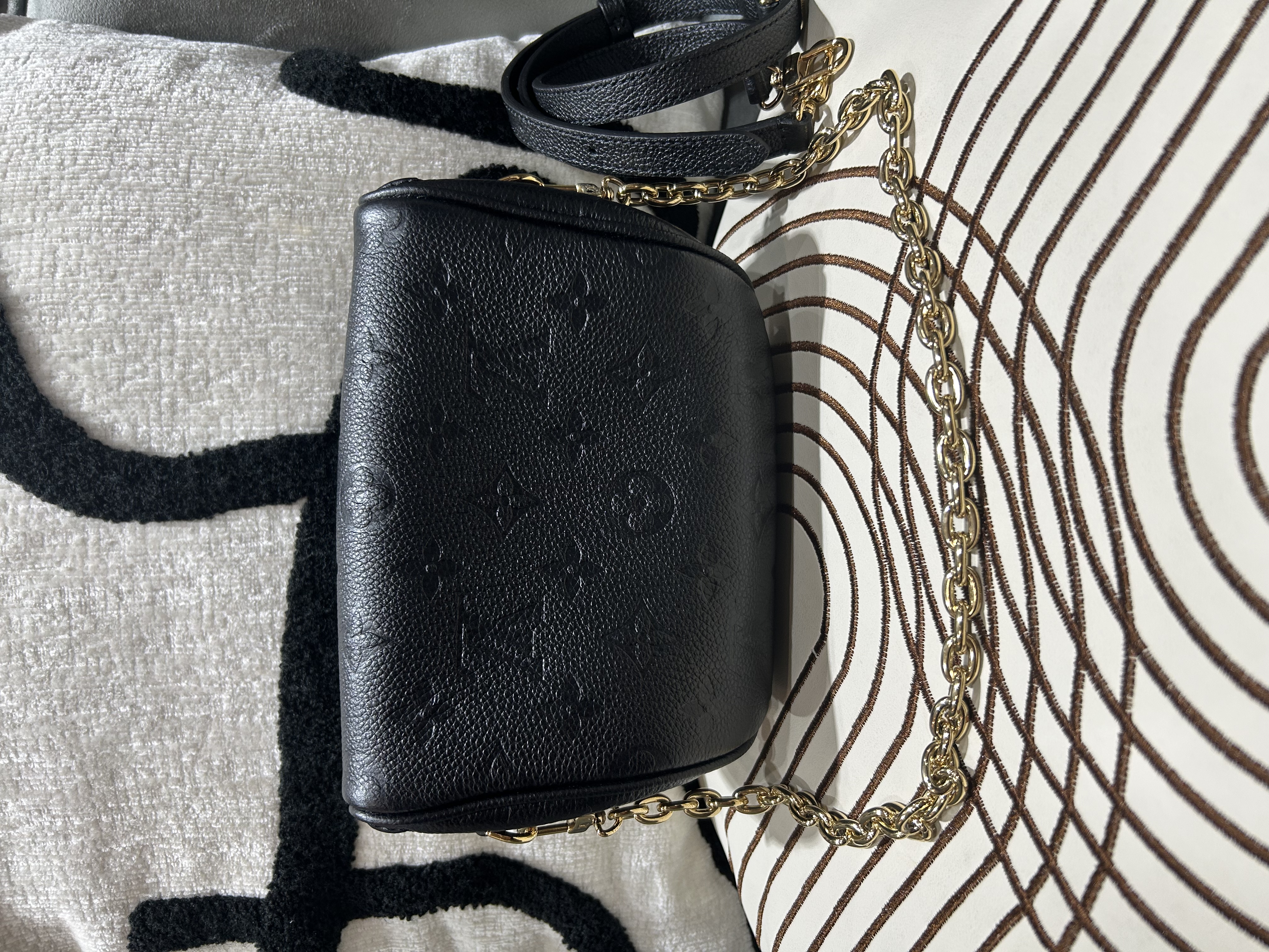 Lv Mini Bumbag Shoulder Bag 黑色M46917 Black Calfskin Monogram Empreinte 100%Authentic 99%new✅ dust bag  