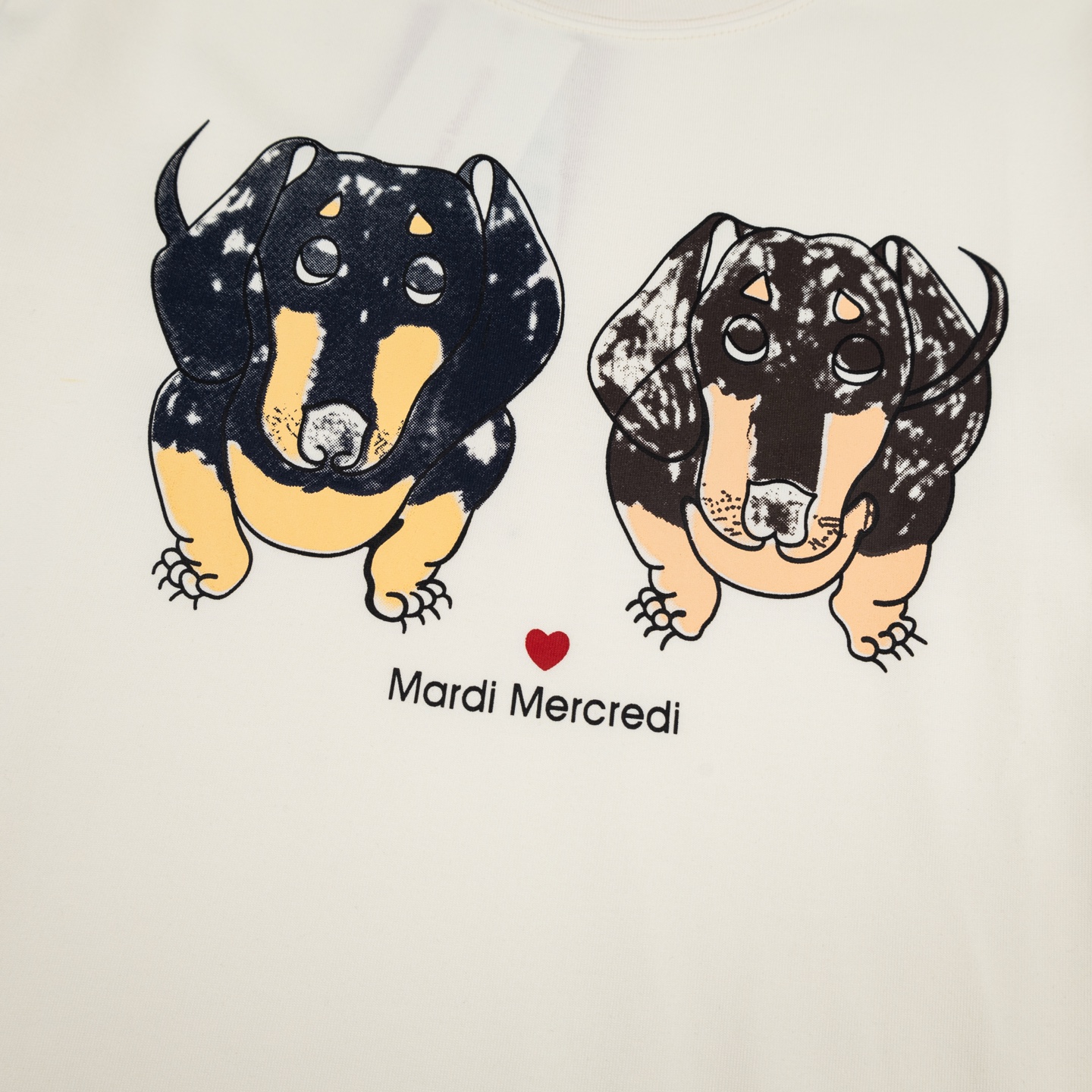 Mardi Mercredi Ddanji Twin Dachshund Graphic Cotton T-Shirt