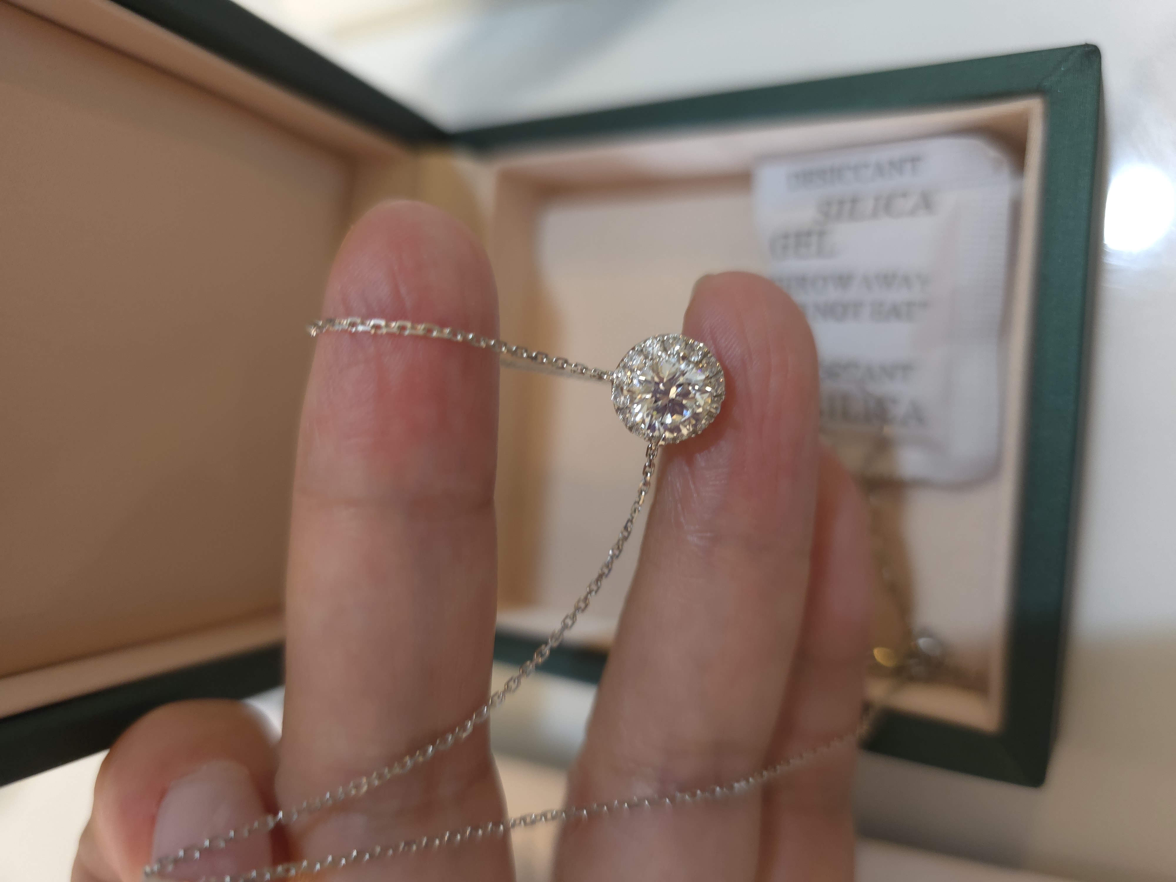 18K培育鑽石項鏈 D:1.01 d:0.252 E/VS1