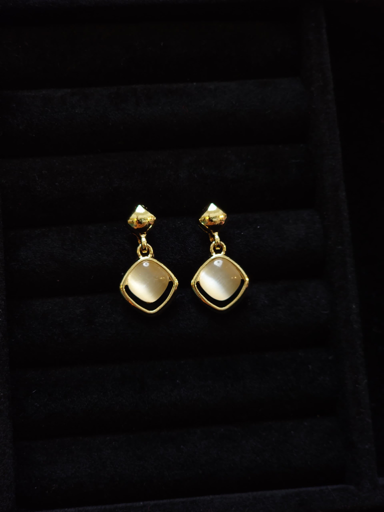 Aurora Cat’s Eye Drop Stud Earrings