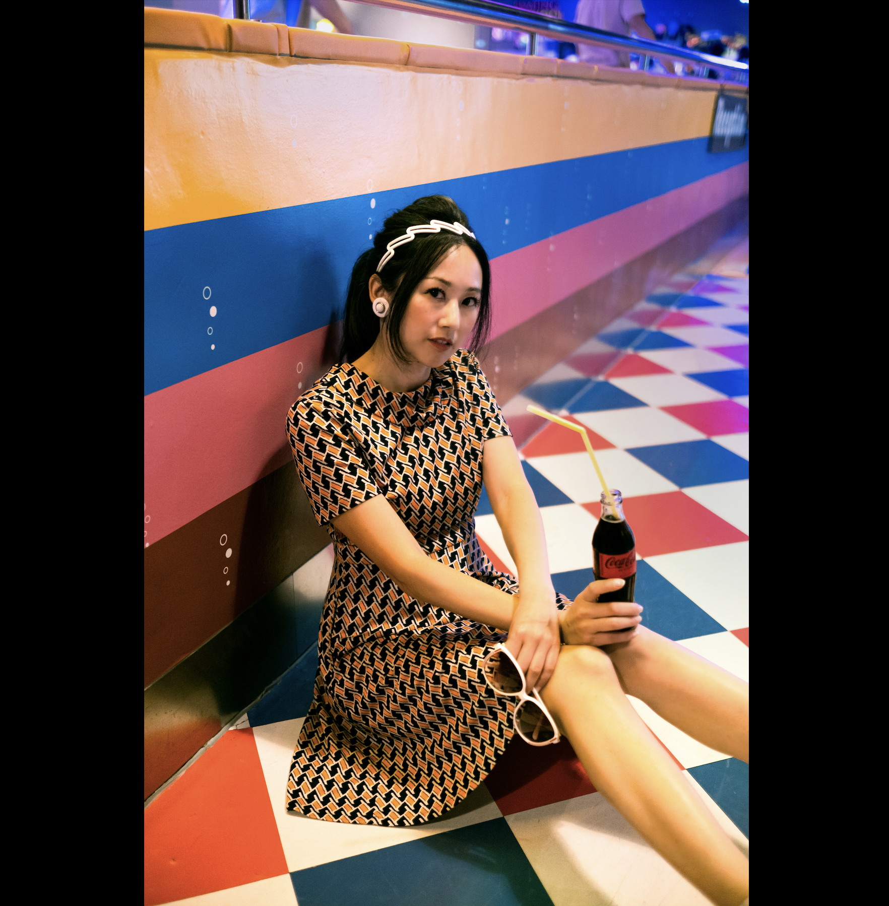 (Ready-Made)1960s Inspired Orange Icon Go Go Dress - Short Sleeve(FM157)