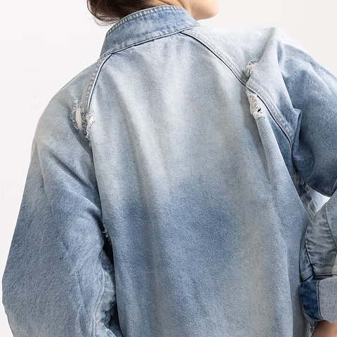 淺藍仿古牛仔唐裝外套