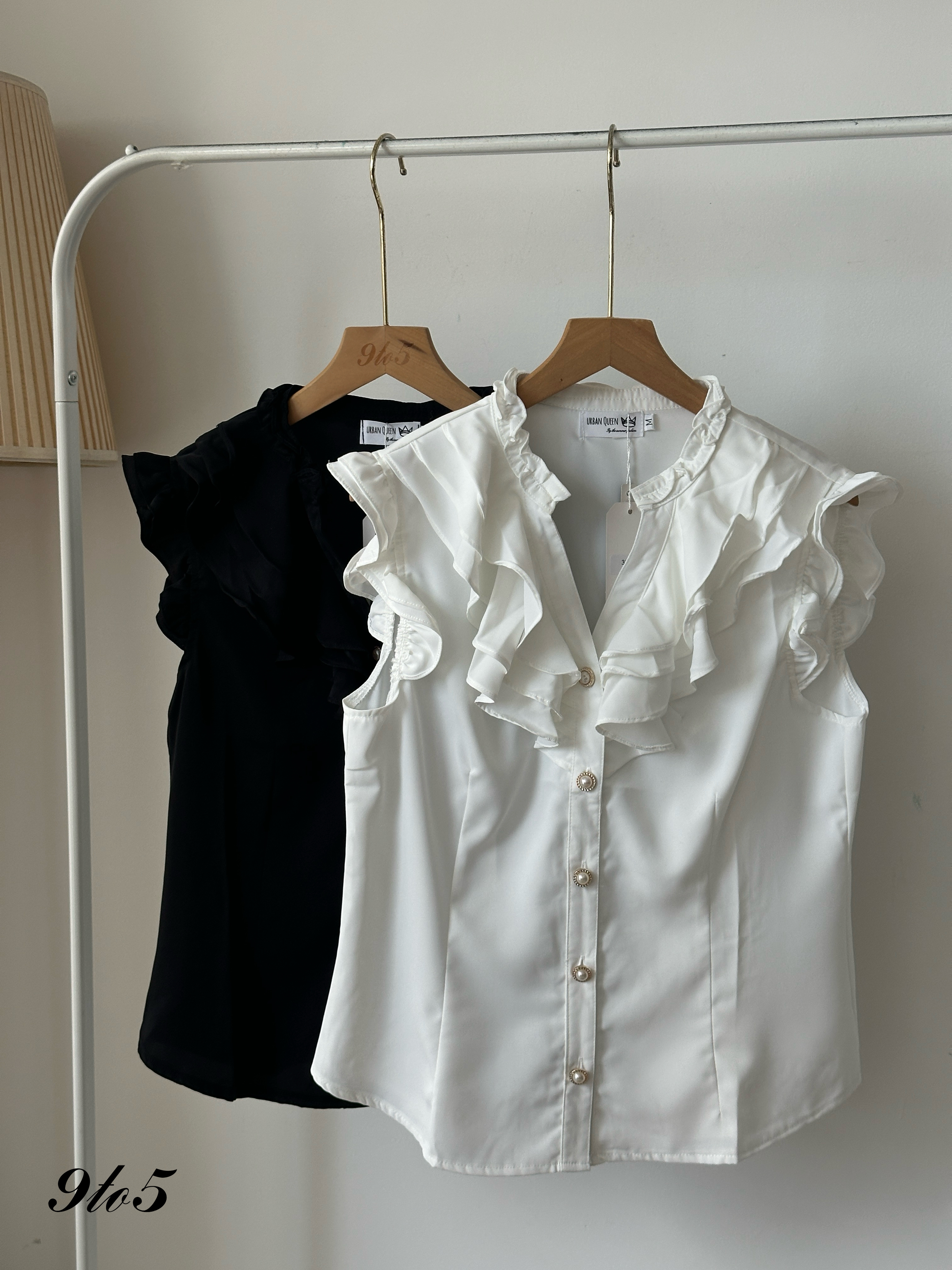 T3987 Cape Sleeve Ruffle Shirt - 3 Colors