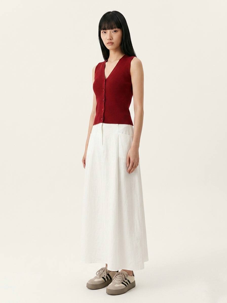 W9118 - A-line Maxi Skirt