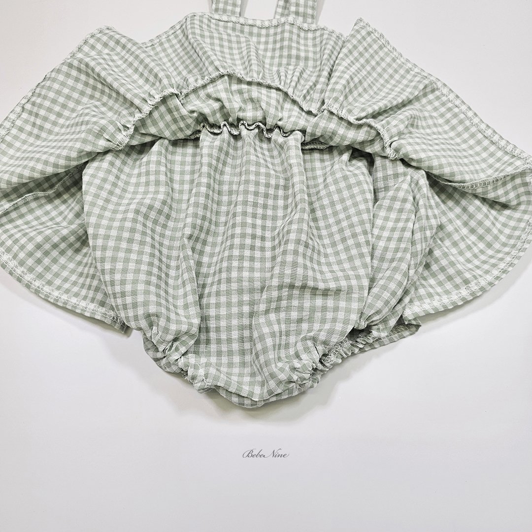 ☀️預訂 韓國直送☀️🇰🇷Bebenine兩色格紋純棉吊帶包屁裙