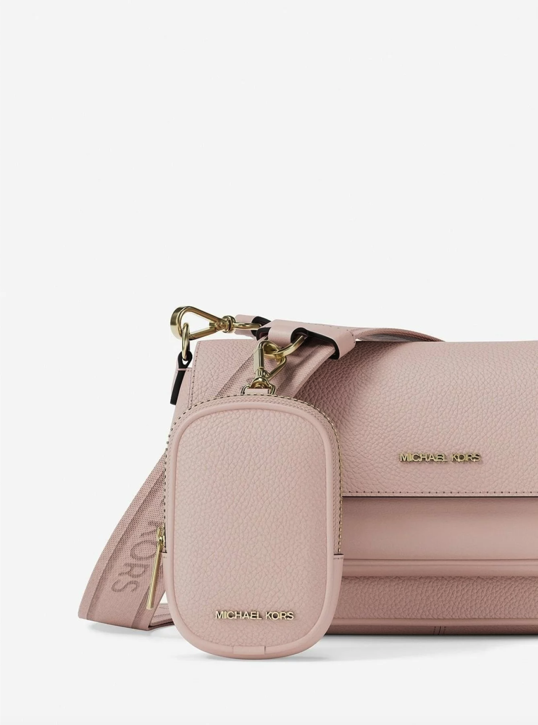 Michael Kors  Jet Set Travel Small Pebbled Leather Crossbody Bag With Pouch