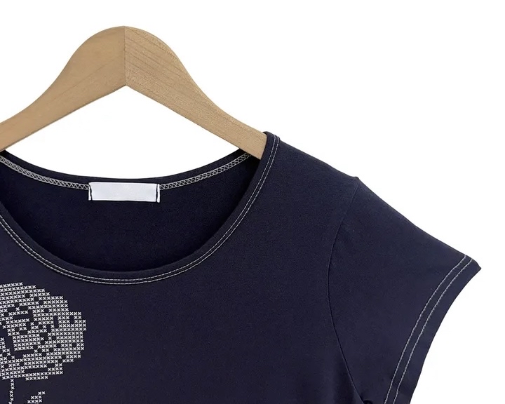 Pixel Rose Graphic Short Sleeve Top