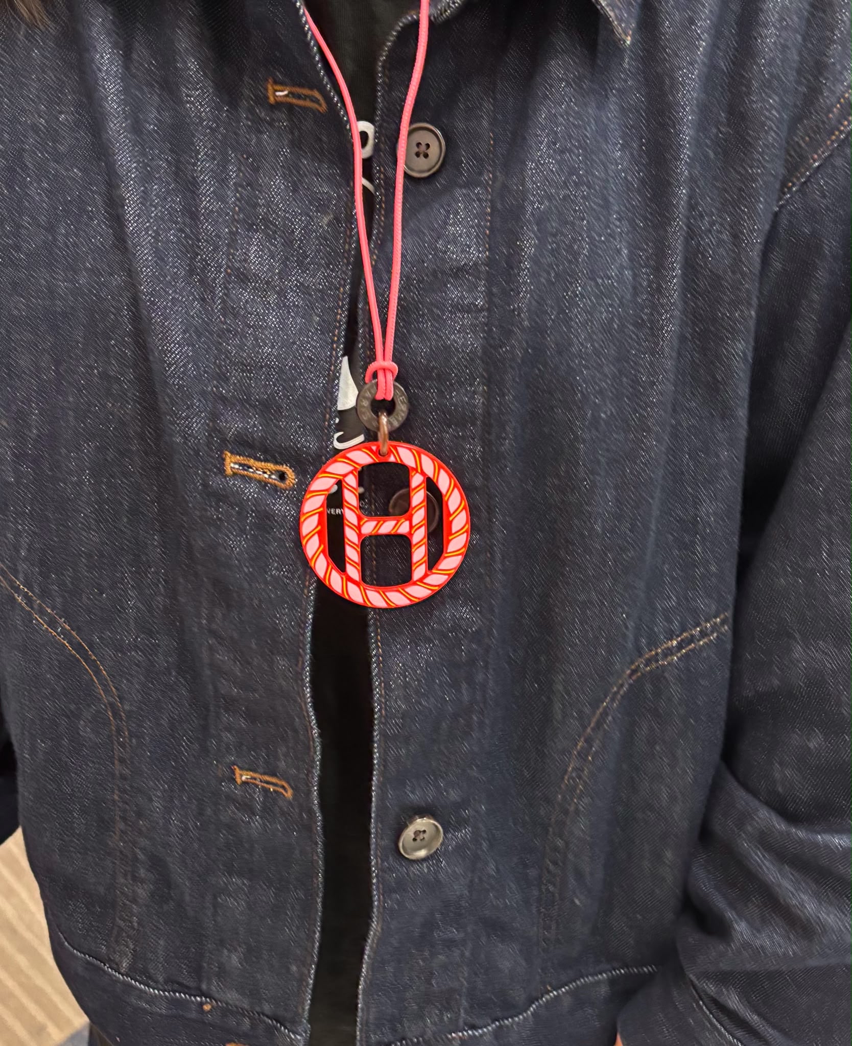 全新HERMES H EQUIPE HORN NECKLACE 粉紅色牛角頸鍊  100%Authentic ,100%new全新未使用品✅dust bag ✅box 