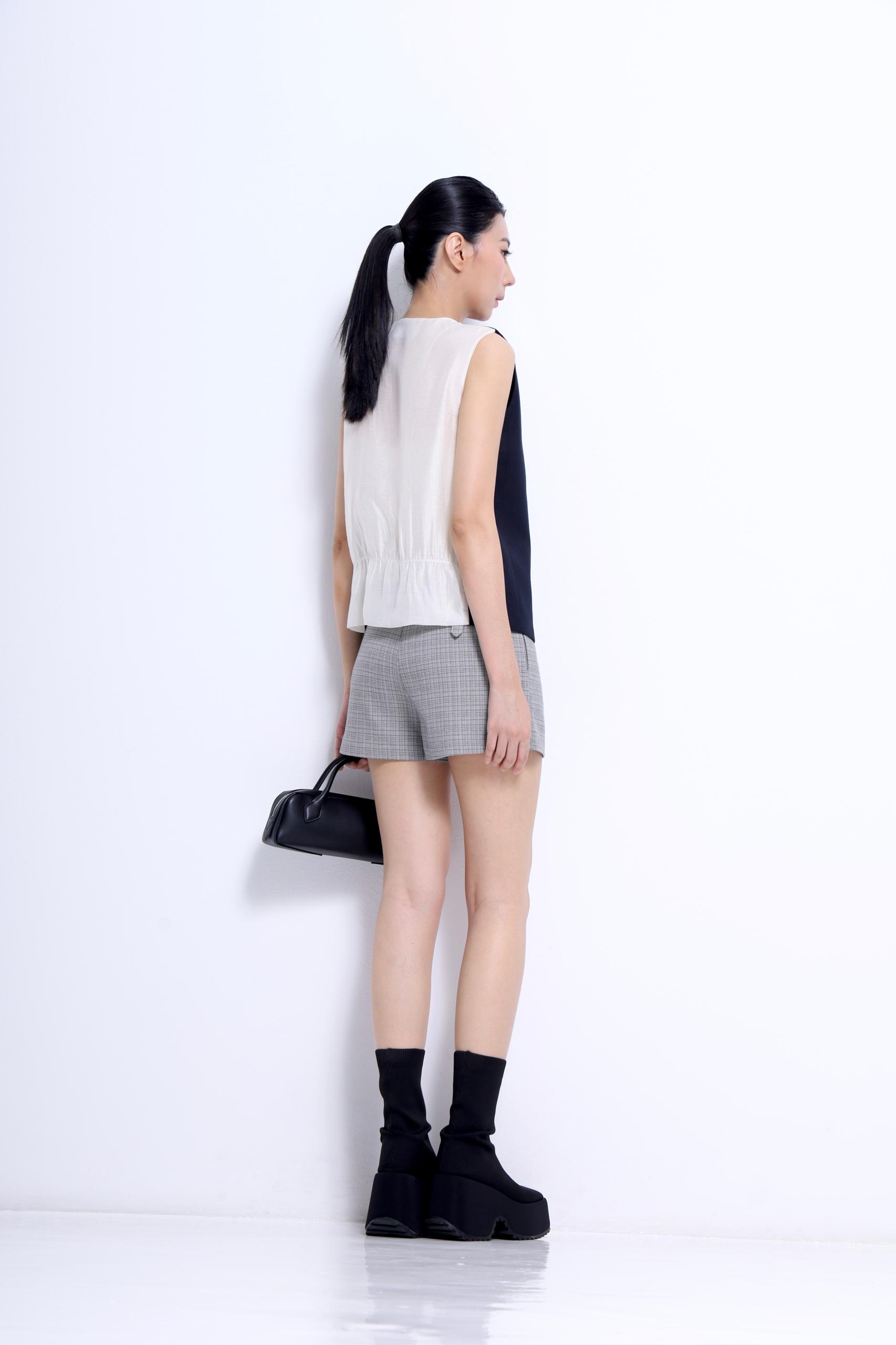 CB2755 MIX FABRIC LOOSE VEST