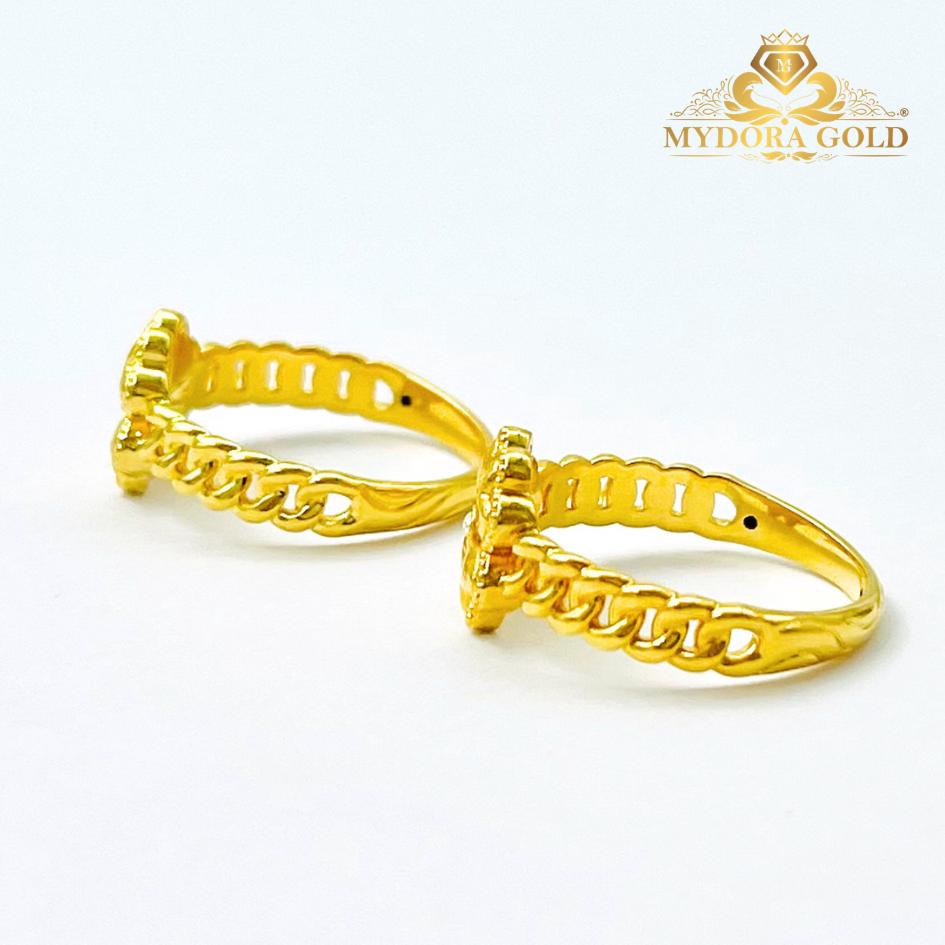 MYDORA Cincin CZ Kait Lucky Leaf (5G) l EMAS 916/22K