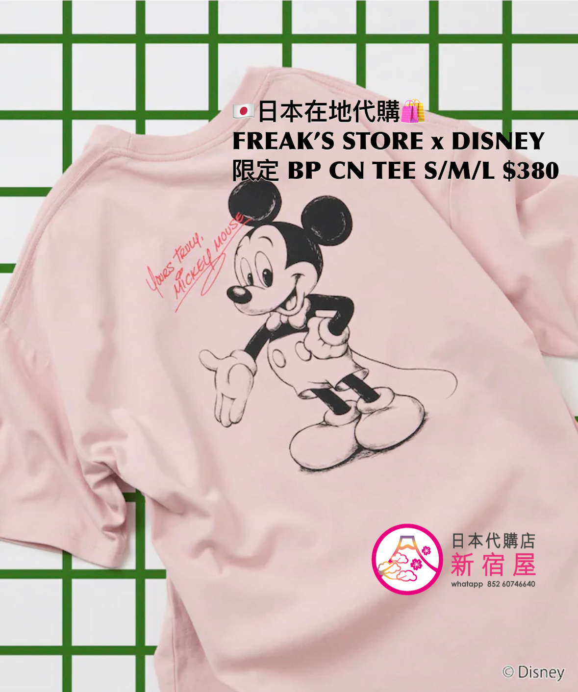 FREAK’S STORE x DISNEY 別注 BACK PRINT CREW NECK T-SHIRT