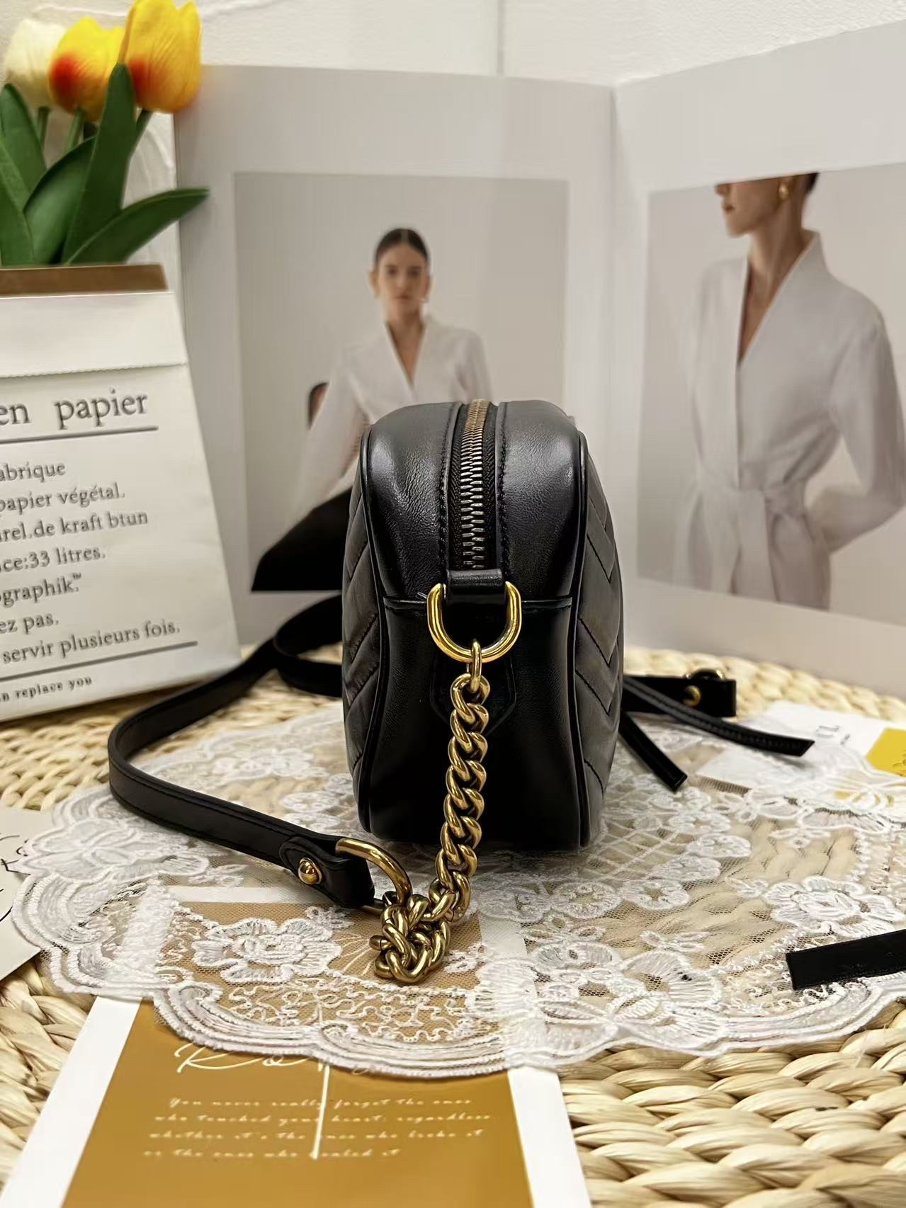 GUCCI Marmont Matelassé Leather Camera Bag