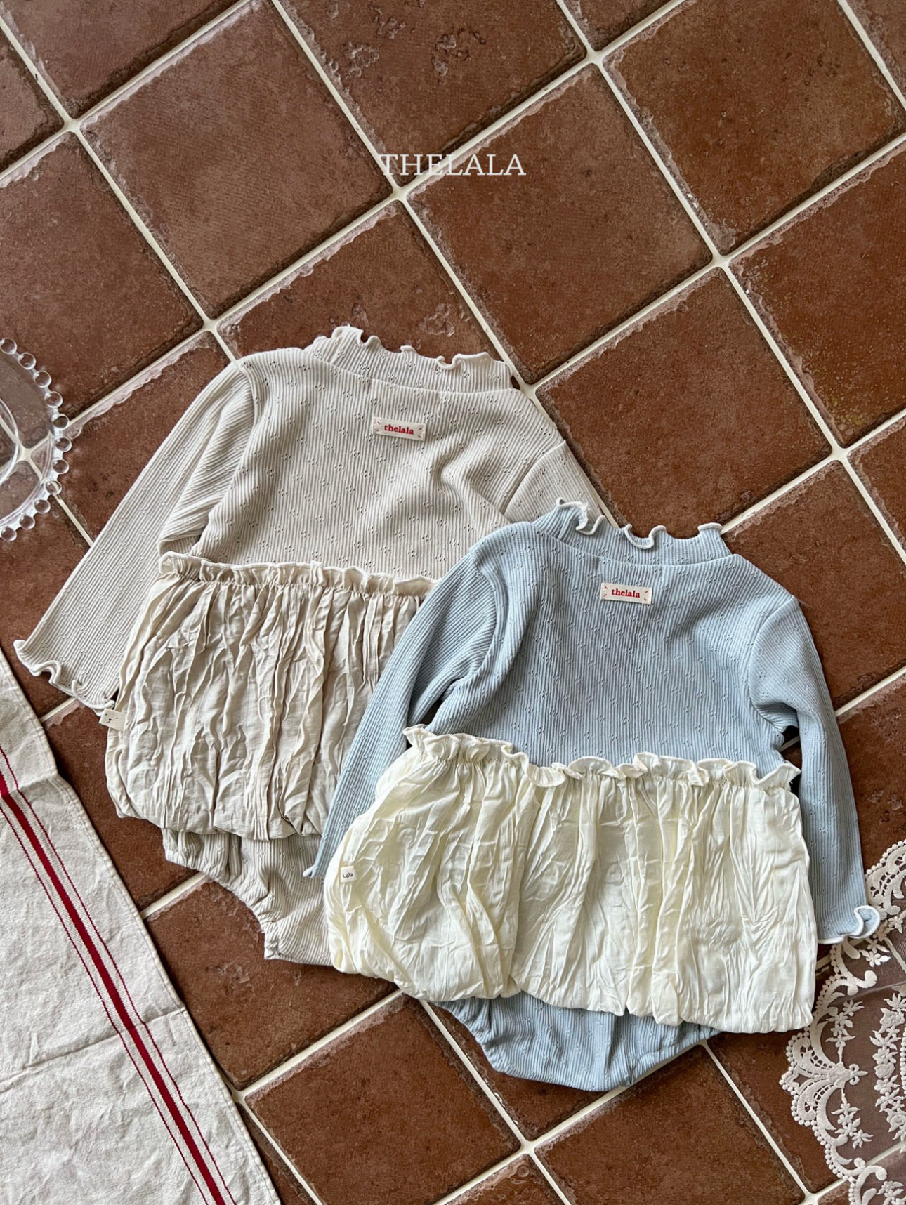 🌸預訂 韓國直送🌸🇰🇷THELALA兩色皺褶裙擺長袖包屁衣