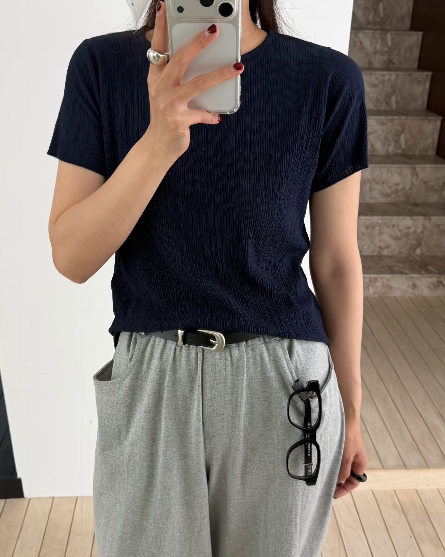 221405 皺布短Tee