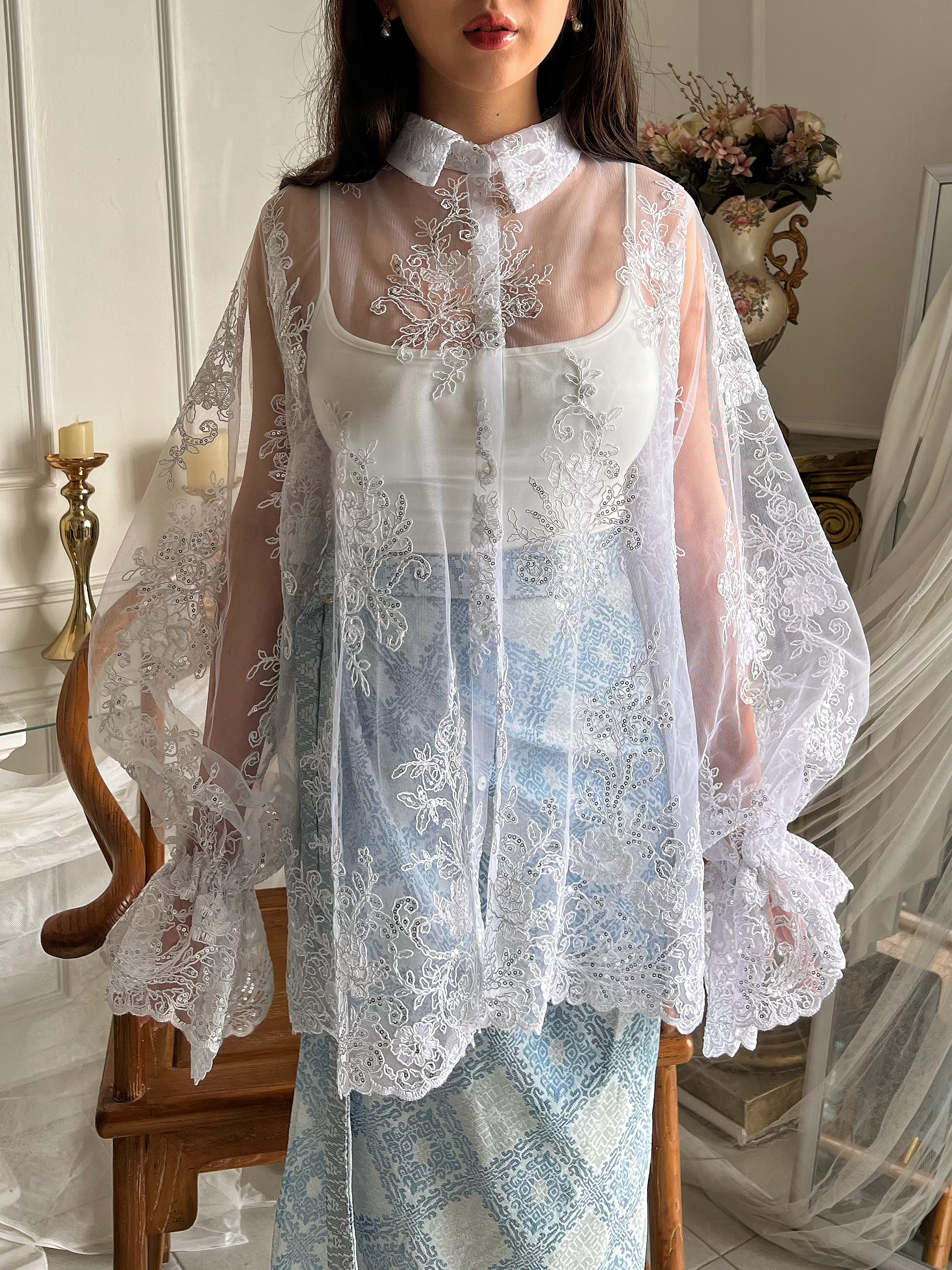 Angel Lace Blouse in True White