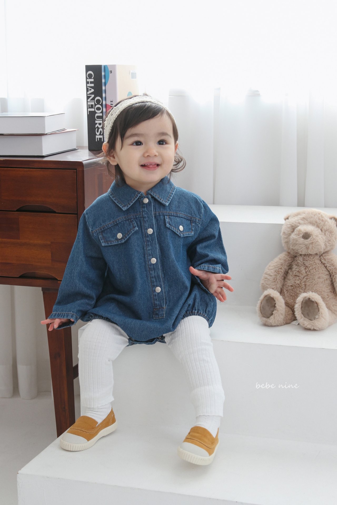 🌸預訂 韓國直送🌸🇰🇷Bebenine兩色牛仔恤衫長袖包屁衣