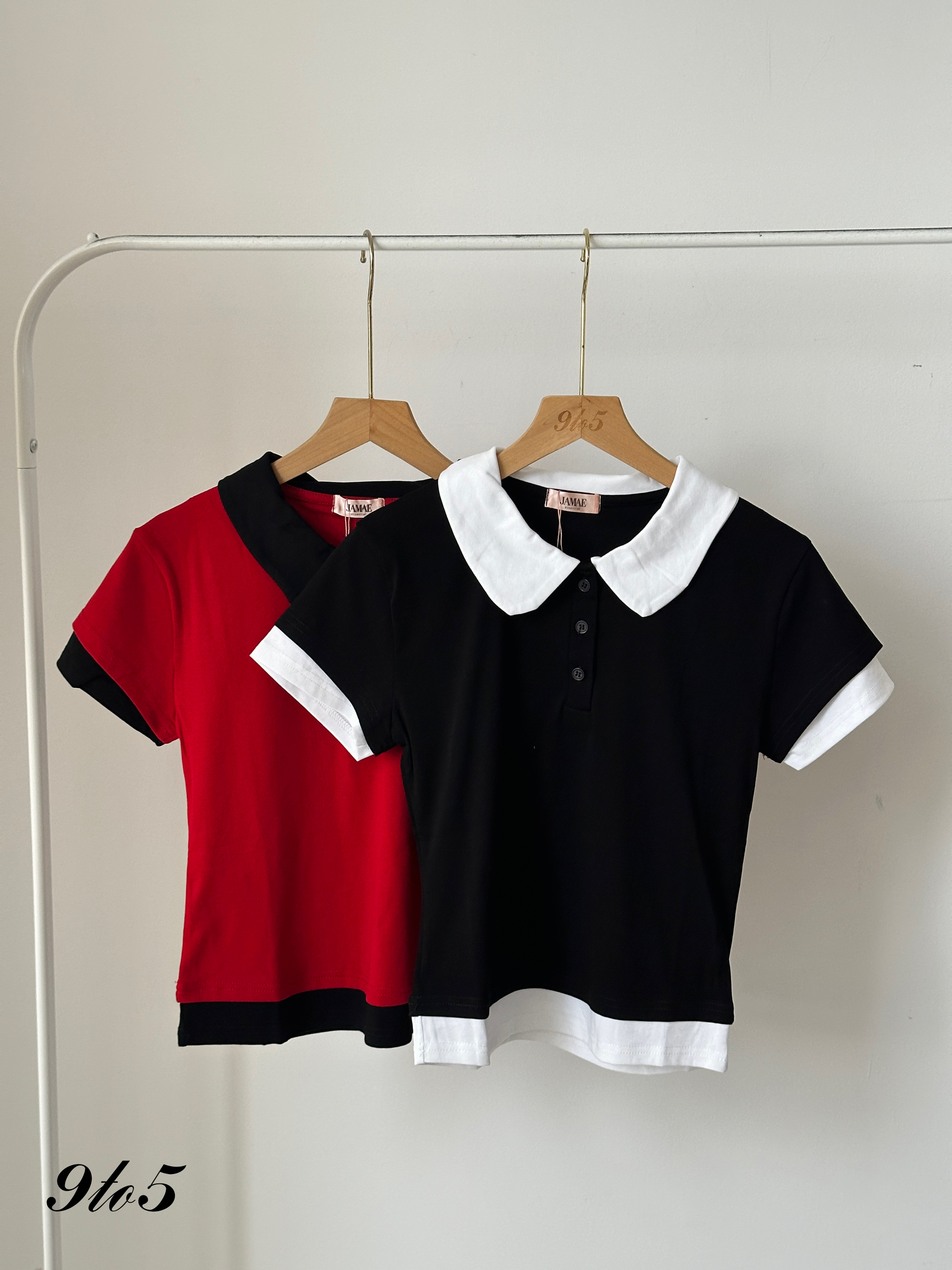 T3926 Fake Two-Piece Top - 5 Colors