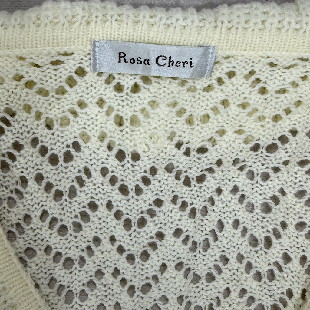 White Ruffled Knit Cardigan