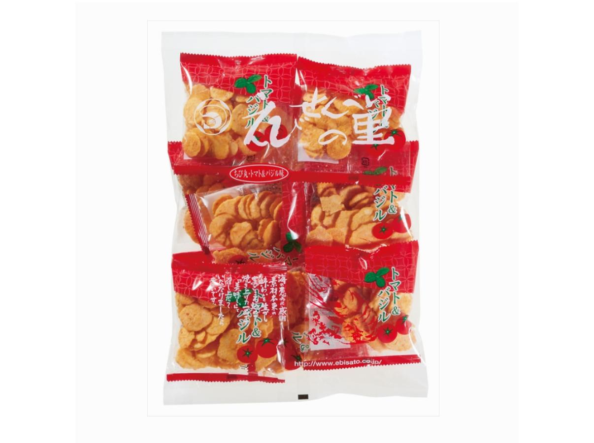 番茄羅勒口味小袋裝 這些米餅具有番茄的清爽甜味和羅勒的香氣。