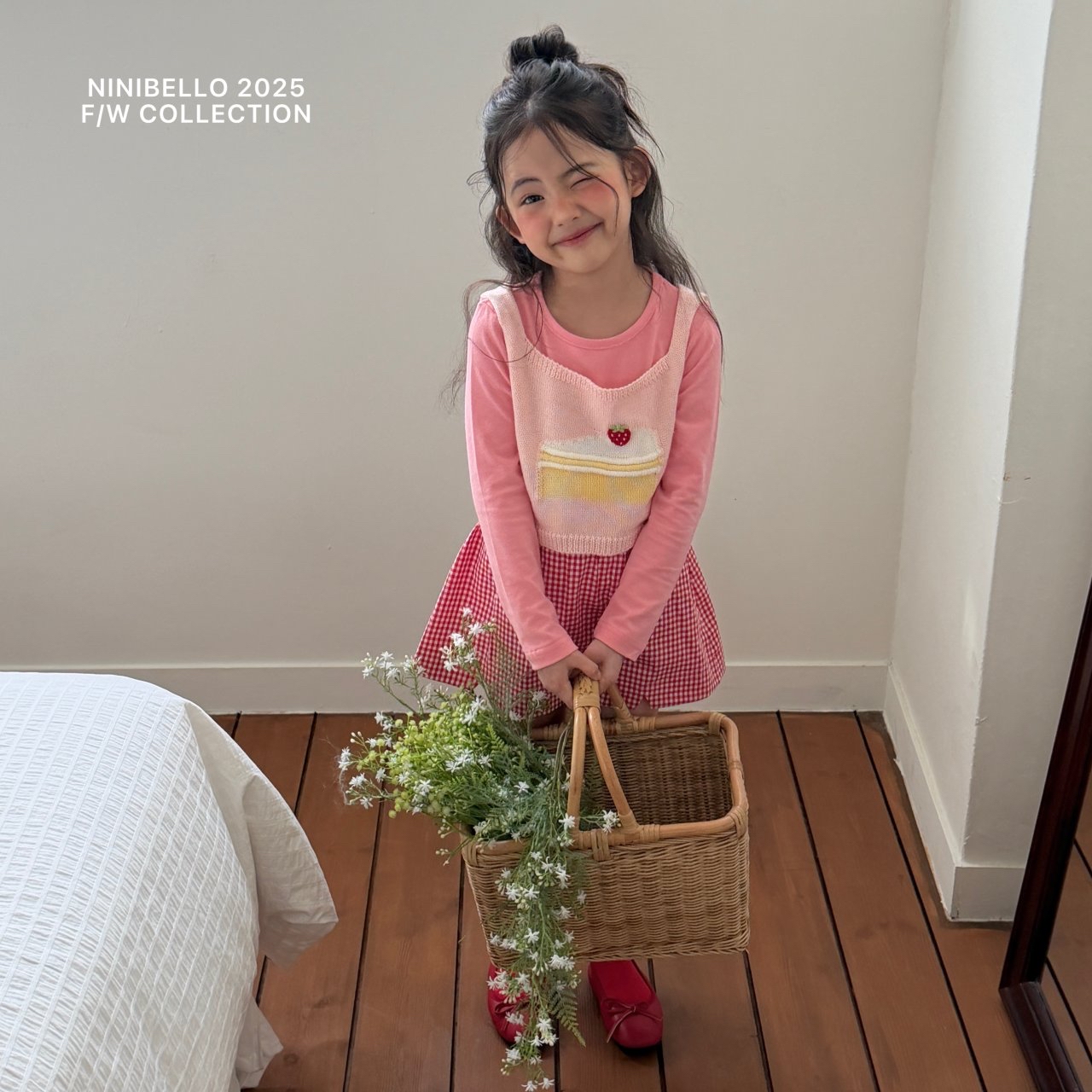 Ninibello | Check skirt (Red M100-110)