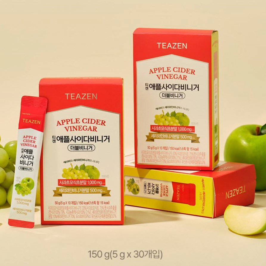 加強版｜韓國 TEAZEN 蘋果醋 2倍 燒脂粉 30條 / 盒｜Apple Cider Double Vinegar