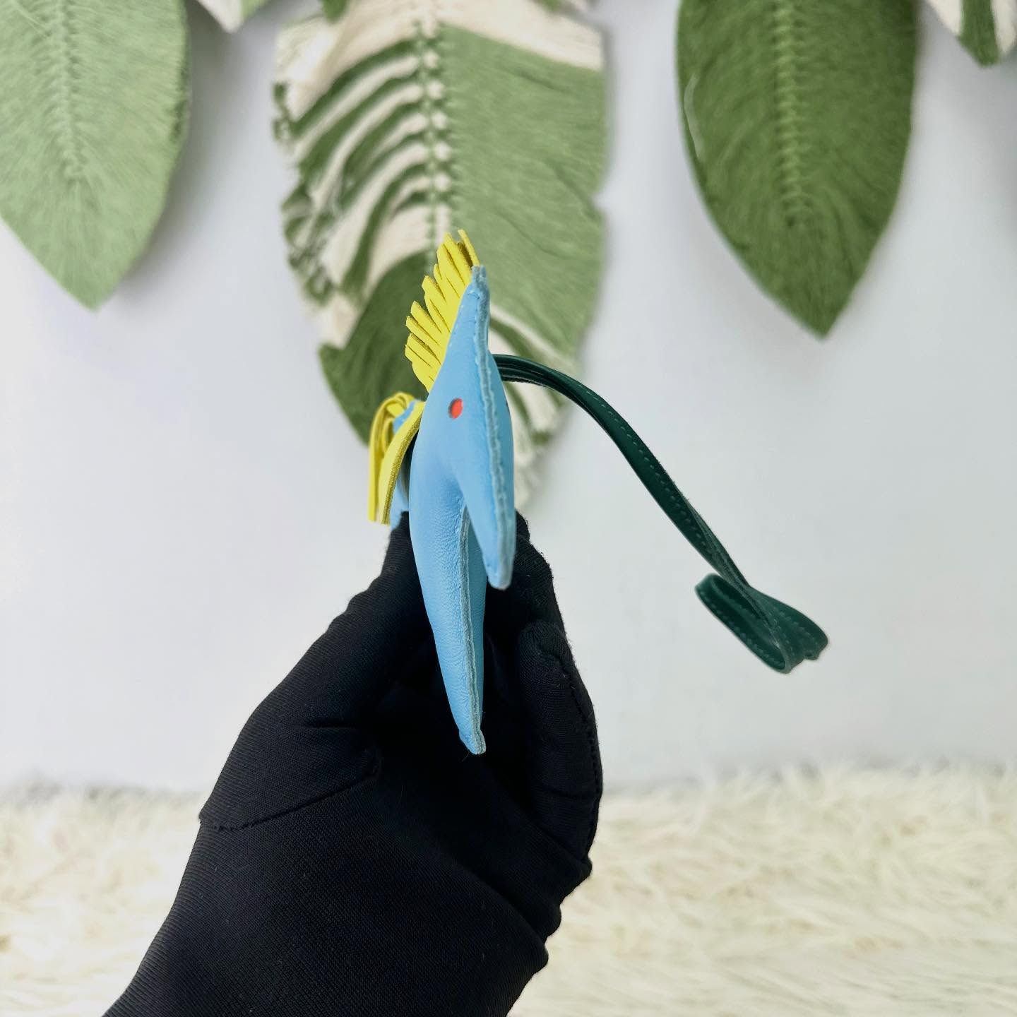 HERMES 🤍PRE OWNED Rodeo Milo 水藍拼黃色馬仔吊飾 PM Size🩵