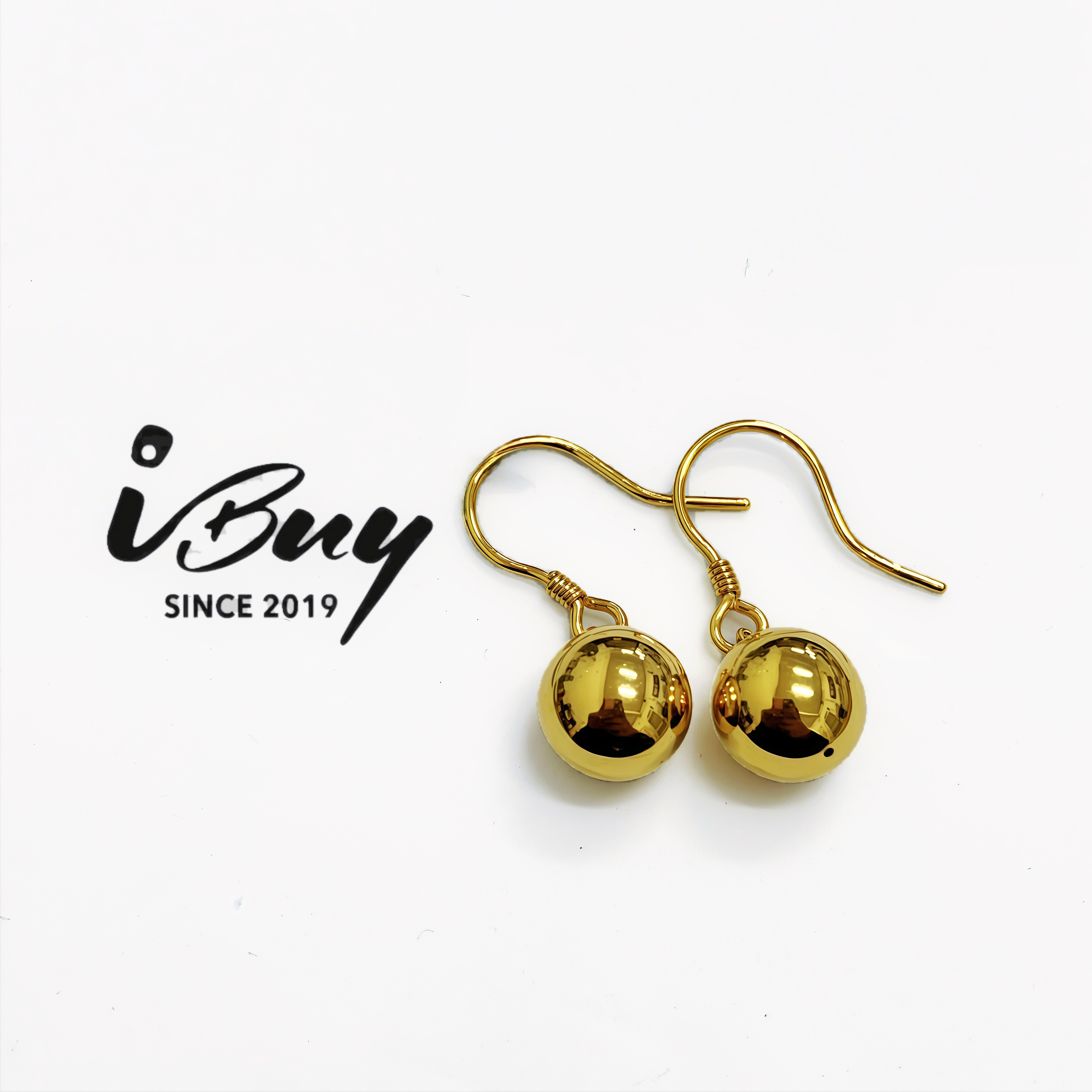 999 GOLD BALL HOOK EAR WIRE 999 金 光珠耳勾