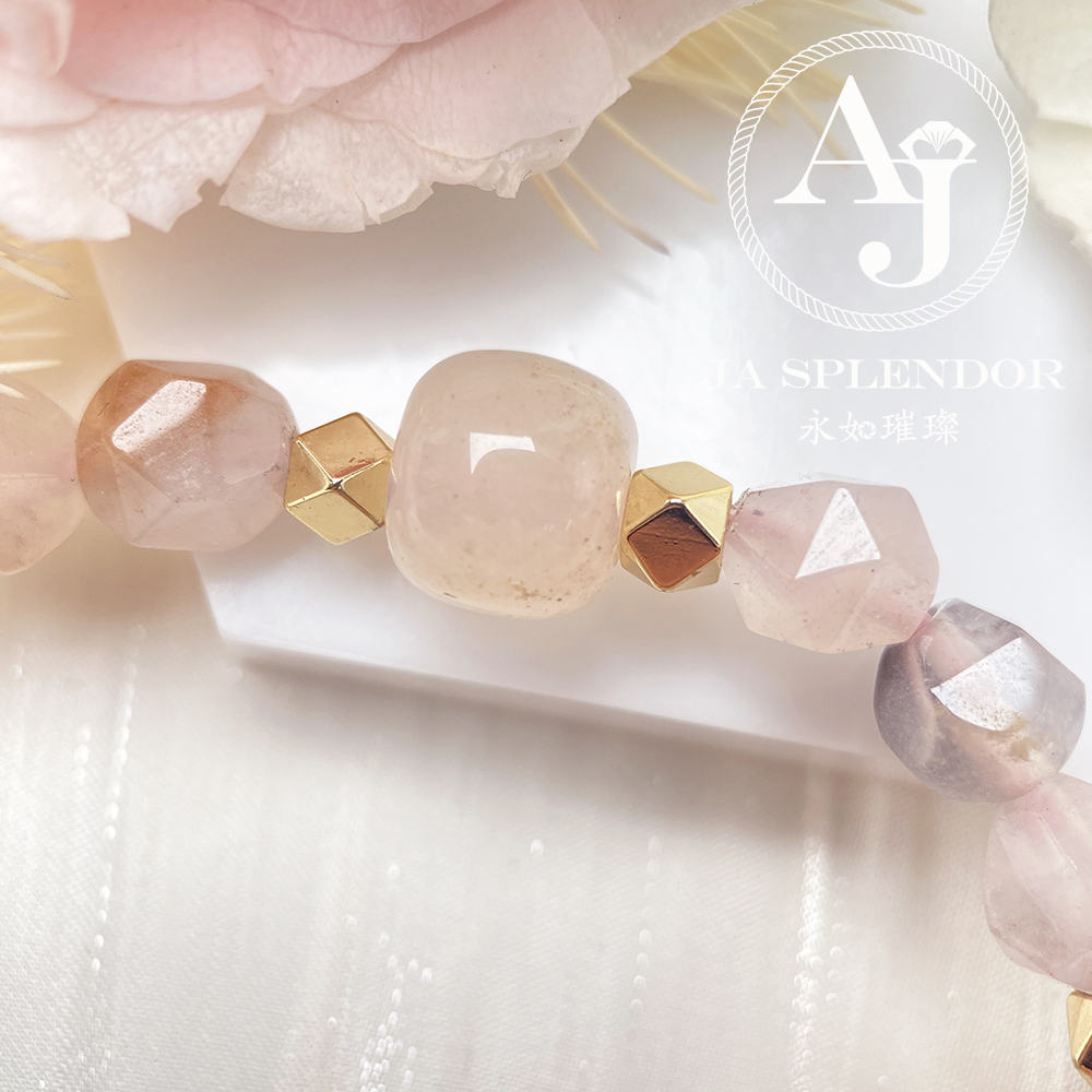 CY-02 草莓晶紫羅蘭玉14K包金手鏈