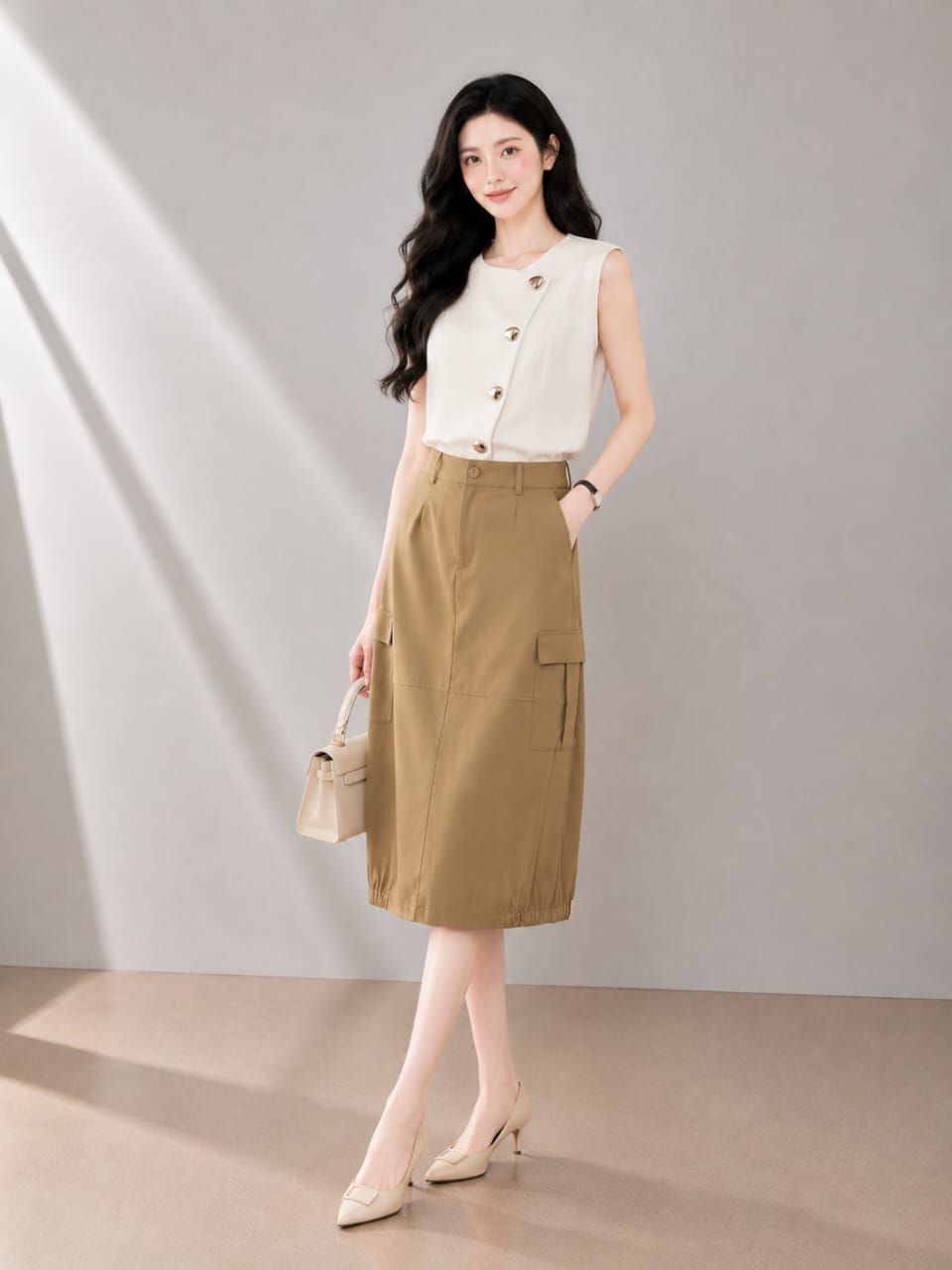 67660 Urban Utility Midi Skirt