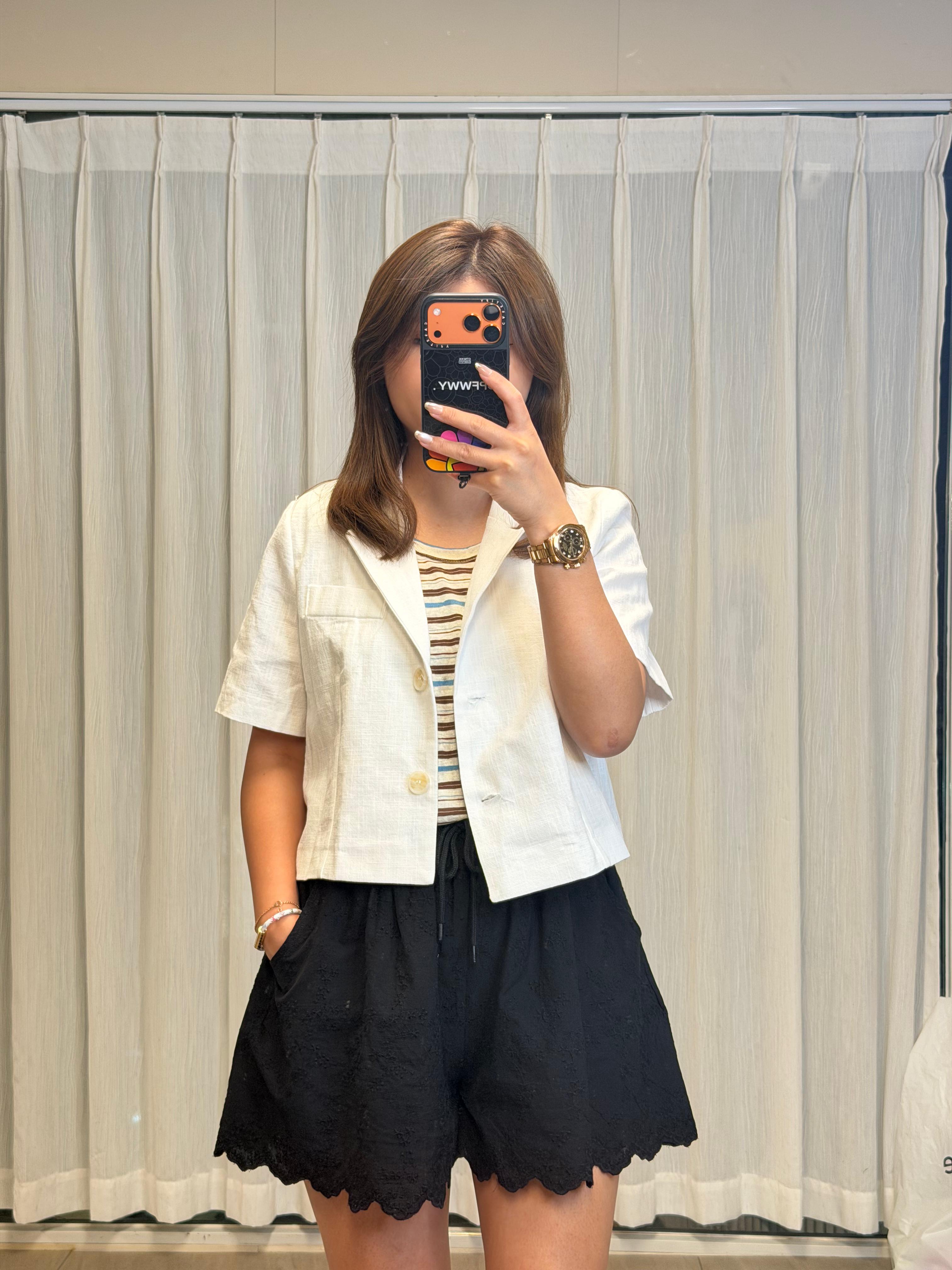 #221119 麻質短外套