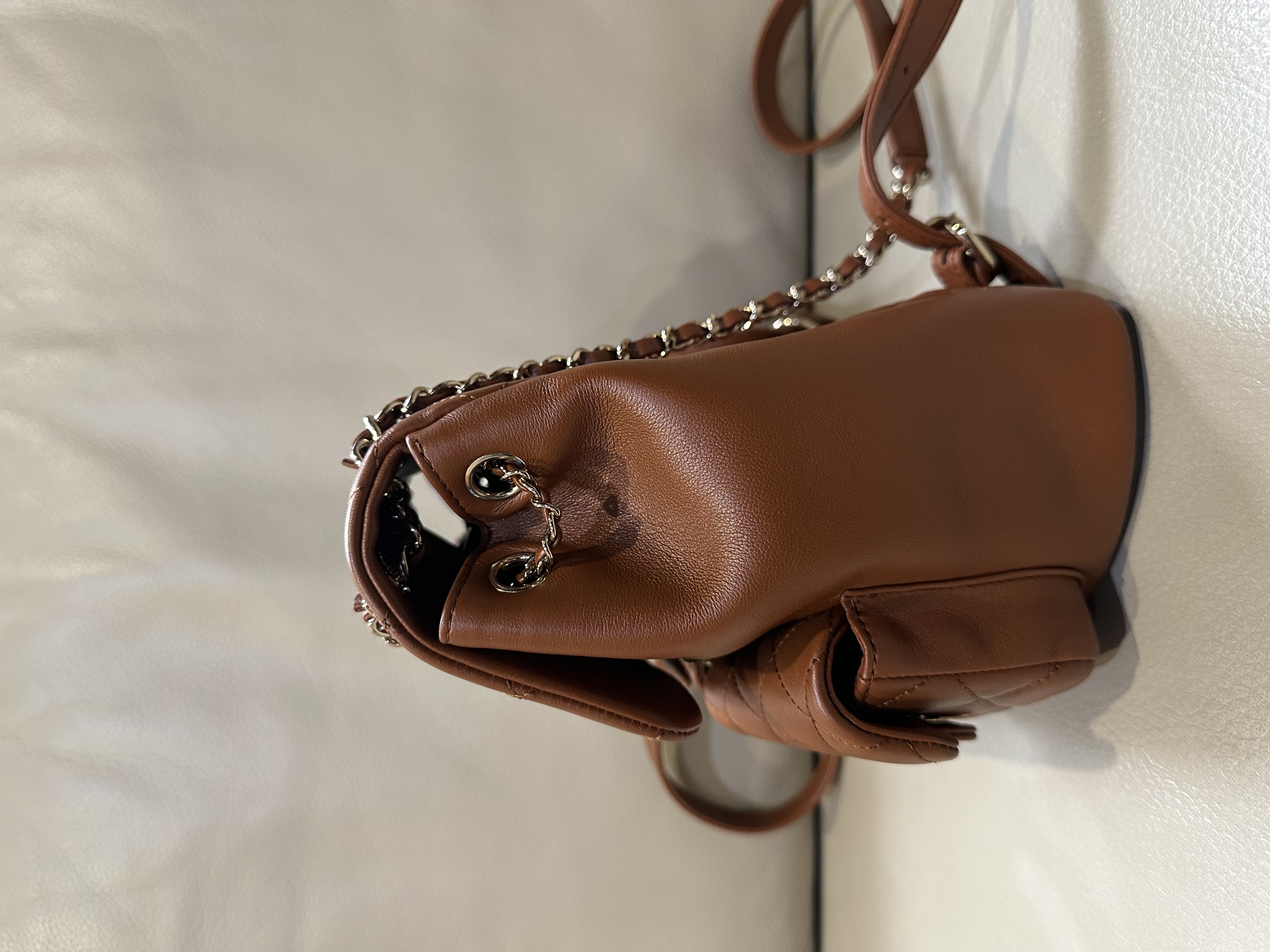 Pre-Owned Chanel Light Brown Quilted Grained Calfskin Duma Pockets Backpack / Product Code: 26040516