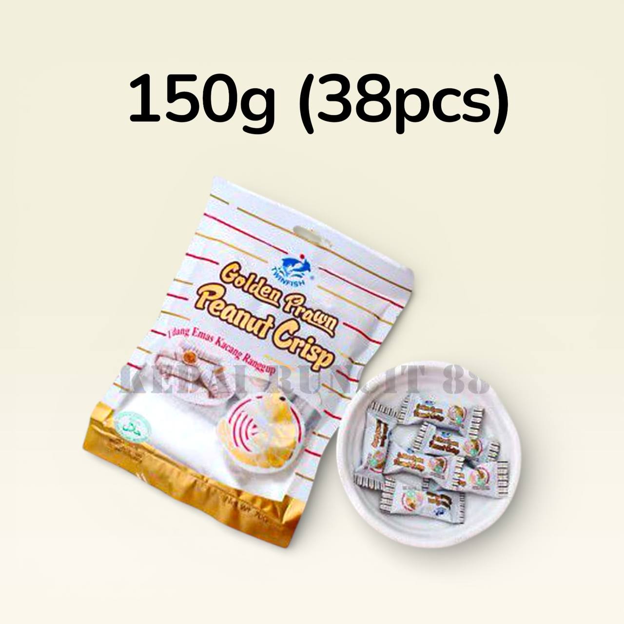 (Putih) Twinfish Golden Prawn Peanut Crisp Gula Udang 150g/350g