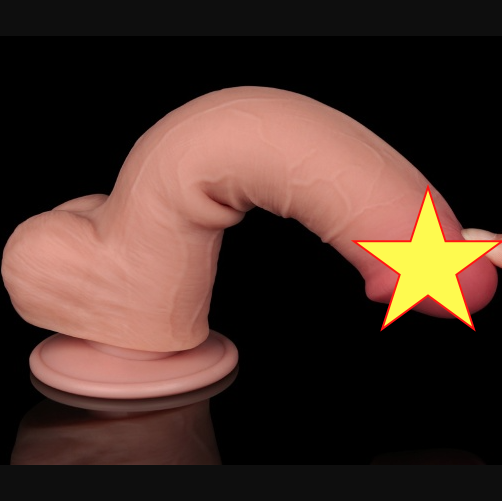 Lovetoy 8" 附陰囊帶包皮仿真陽具 - 肉色