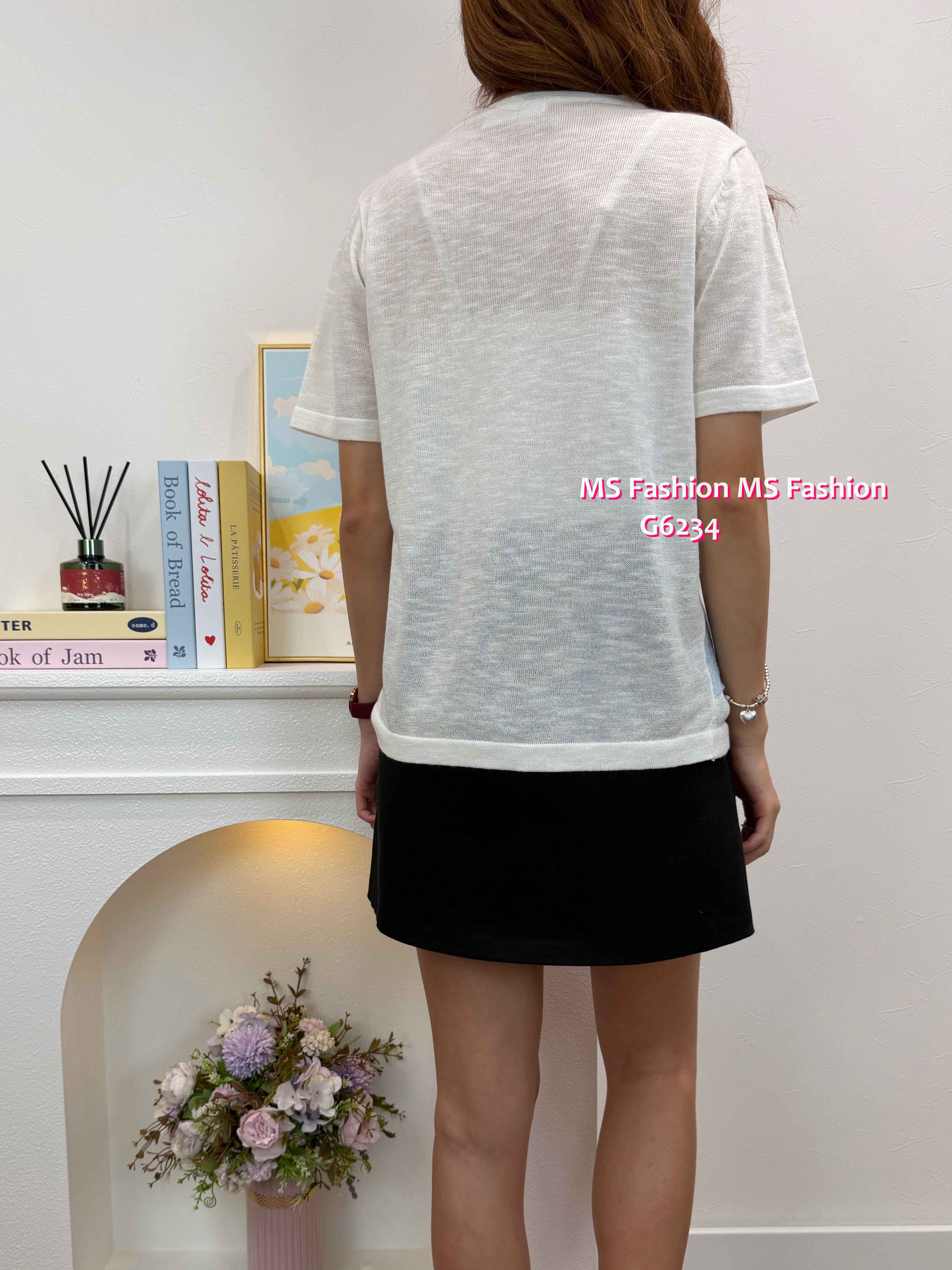 G6234 韓國🇰🇷假兩件拼色針織top