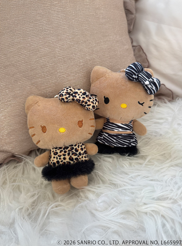 🎀【預訂】小麥色肌膚 Kitty x GRL 豹紋公仔掛飾