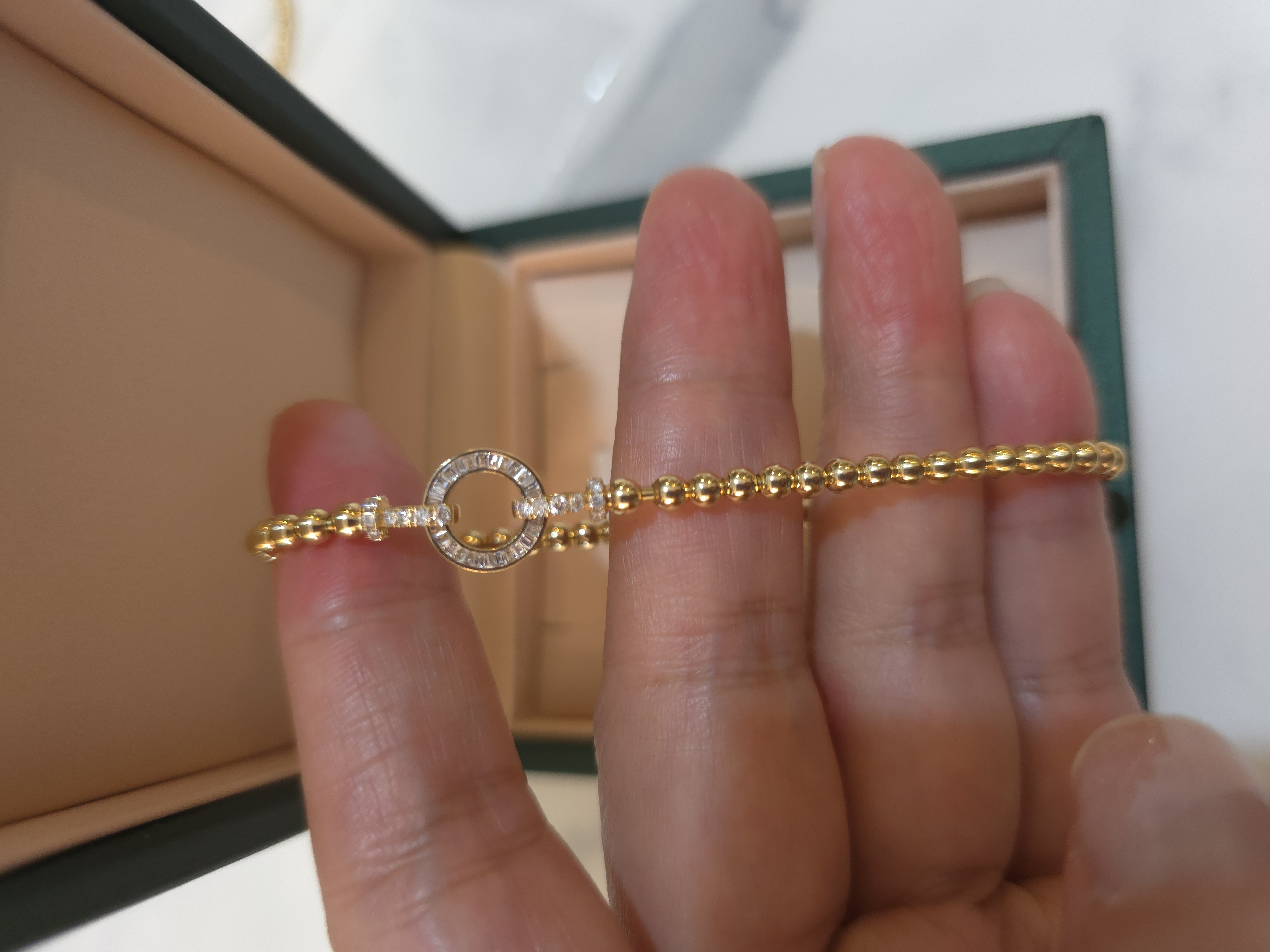 18K培育鑽石手鐲 d:0.419ct G:5g