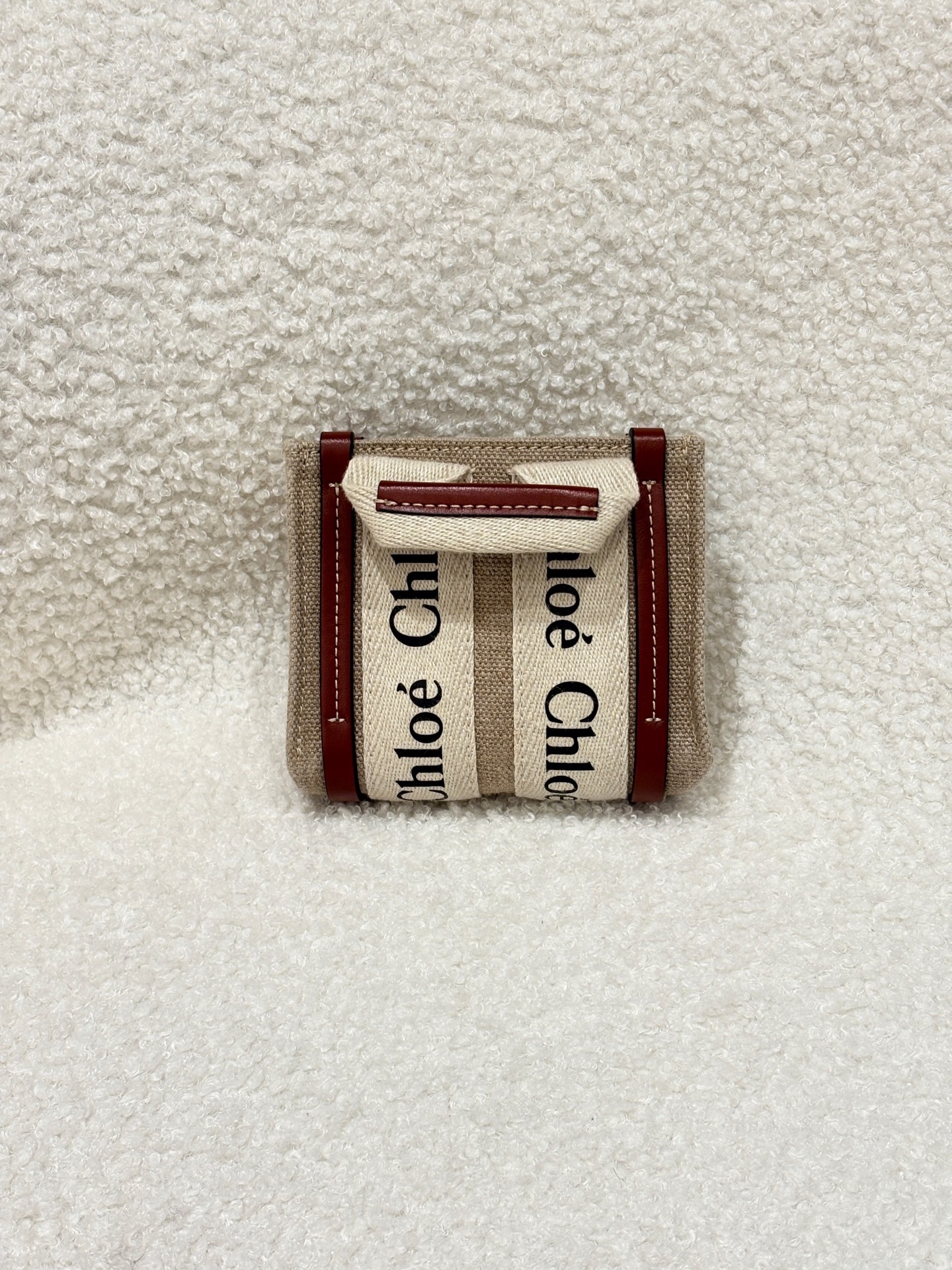 【預訂貨品】Chloe  亞麻帆布拼接牛皮woody