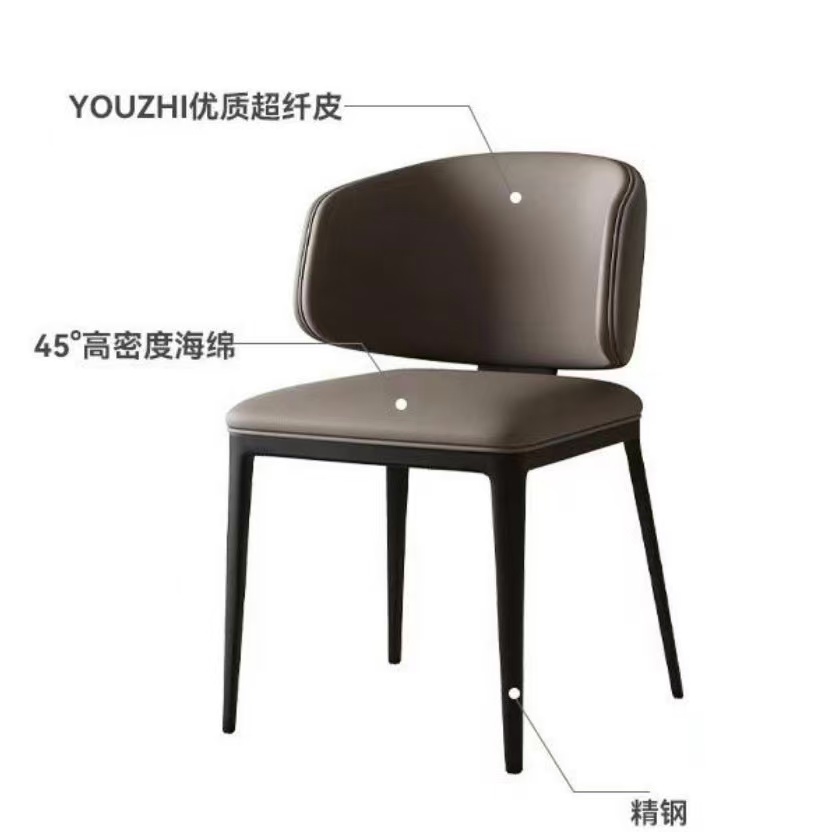博領餐椅意式極簡現代簡約大靠背椅家用輕奢民宿酒店餐桌餐廳椅子‑chair