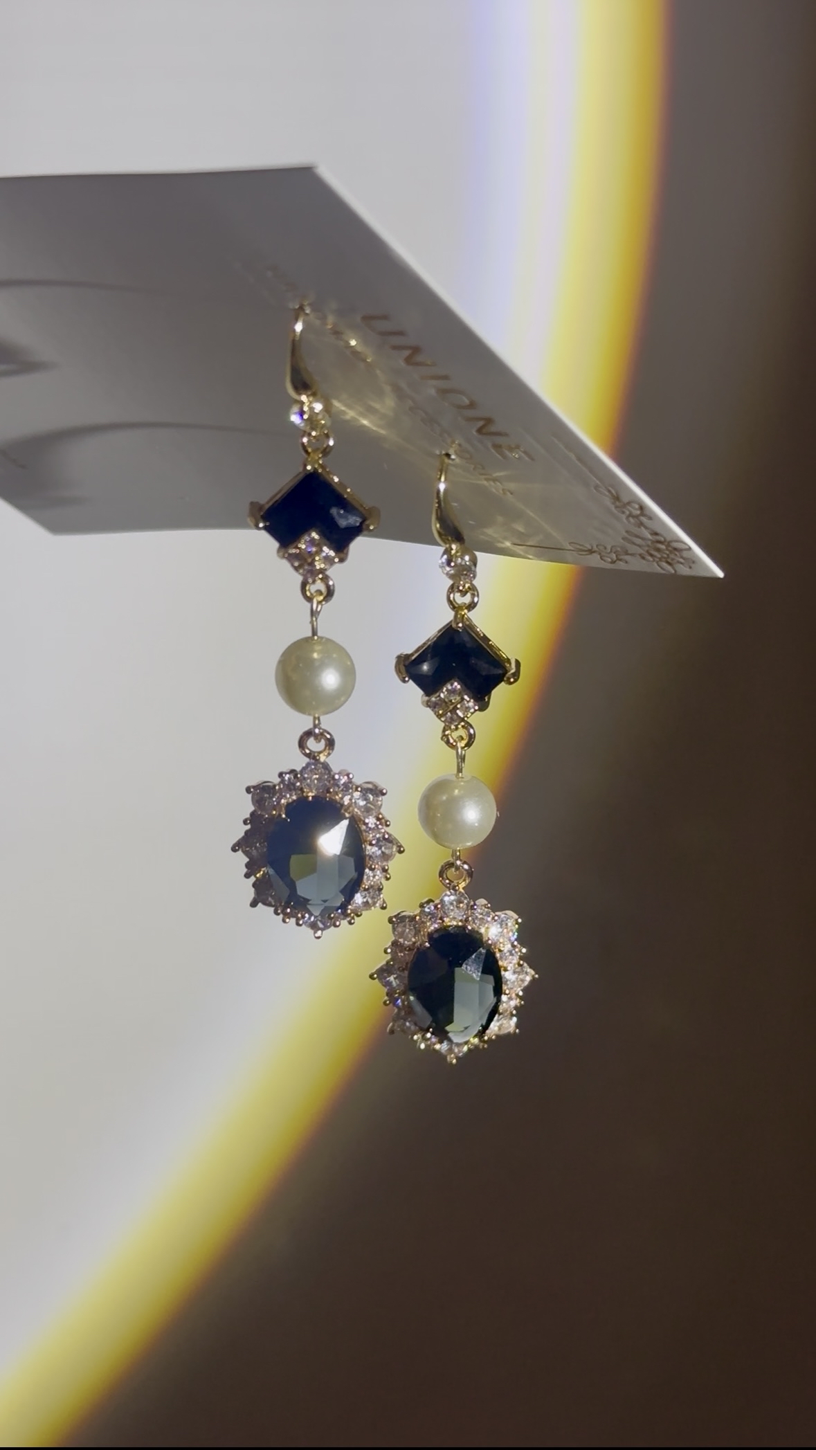 黑鑽晶耳環⚜️