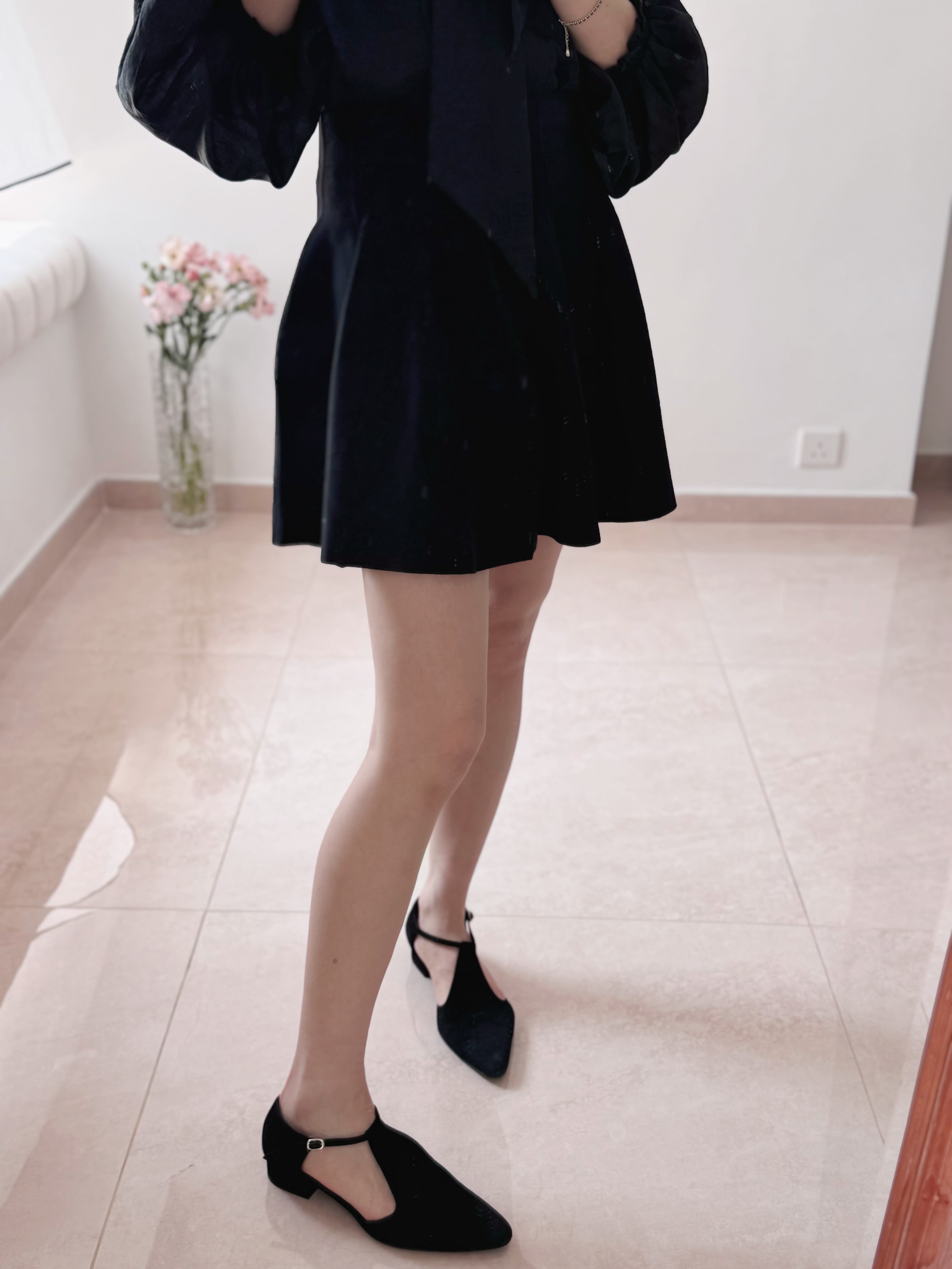 Stylish 3D cut ruffle knit skirt