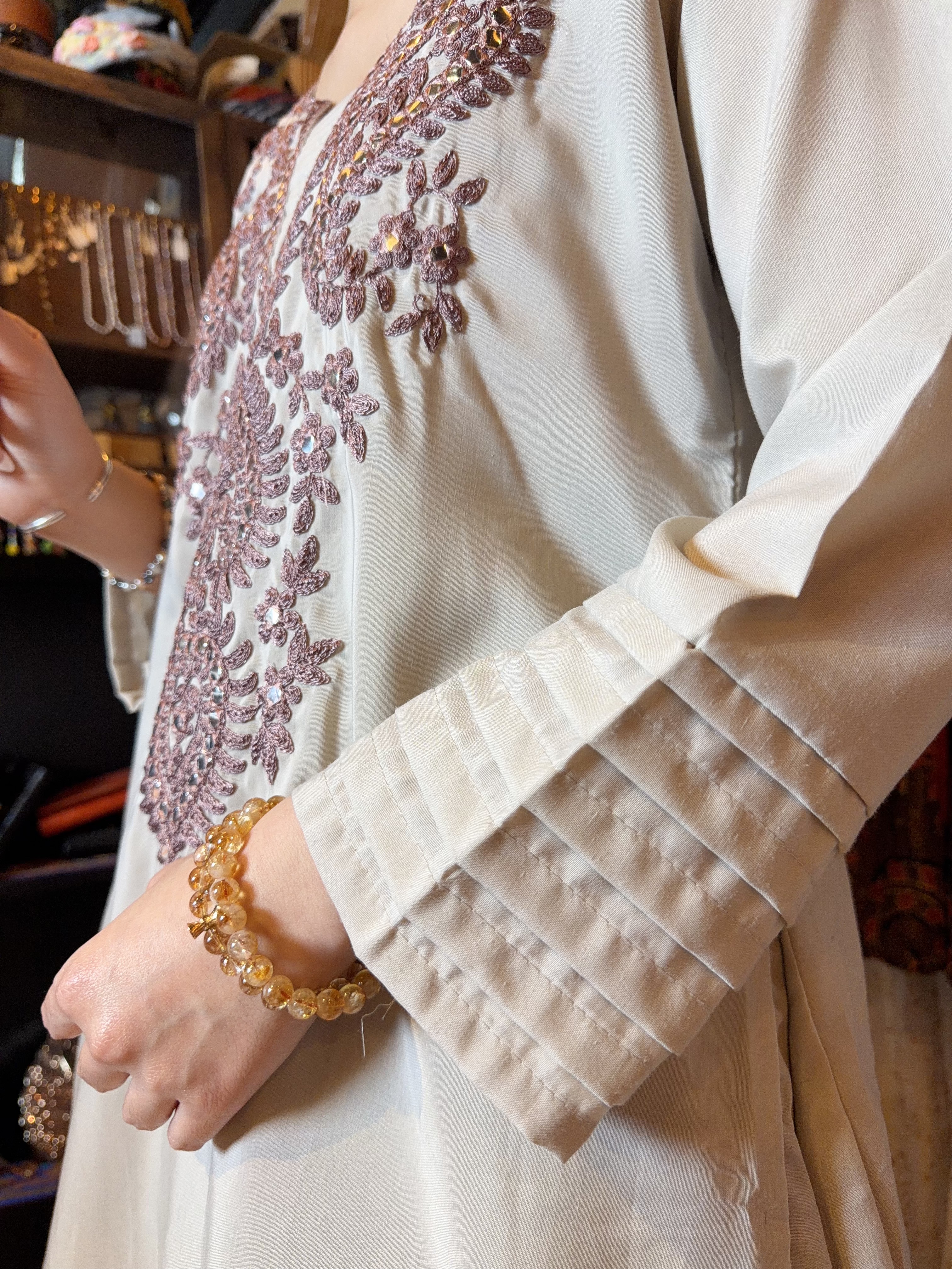 1678 SIlver Purple Heavy Emb. A-Line OP 44"