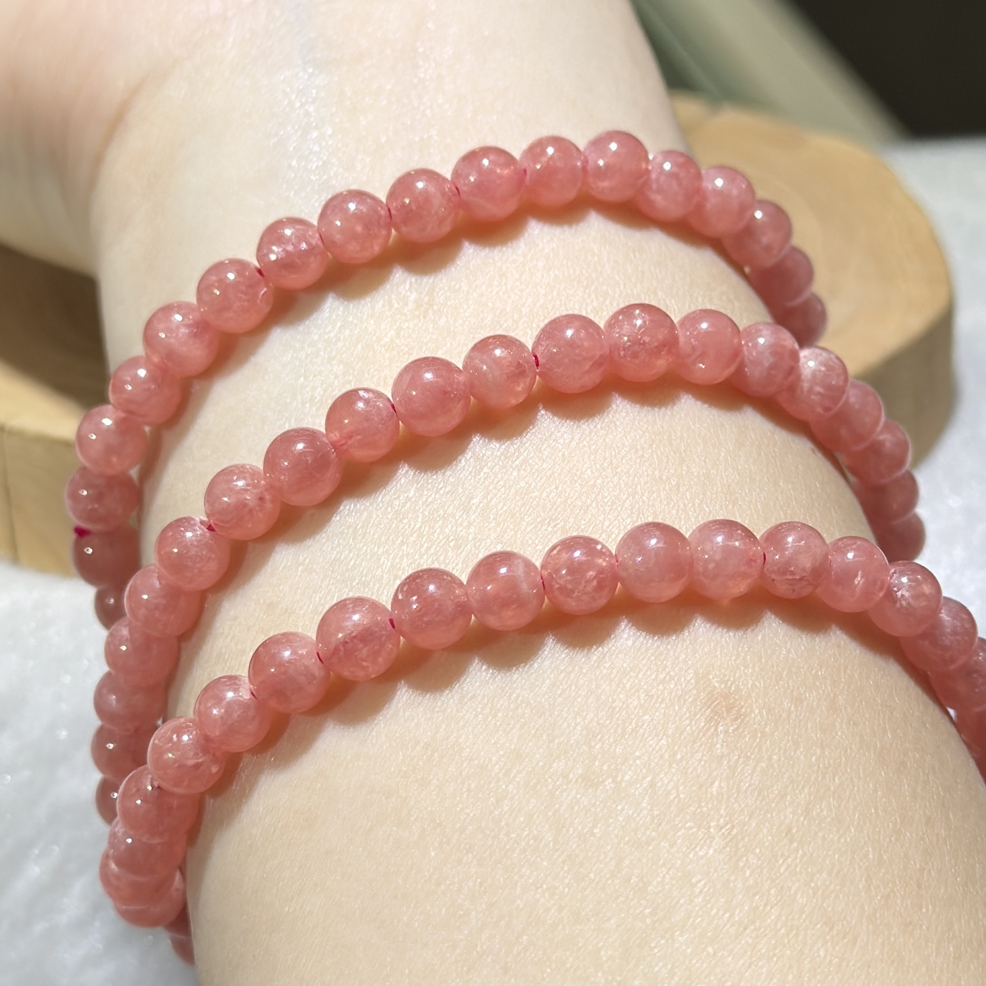 高品✨紅紋石多圈 6 mm +/-