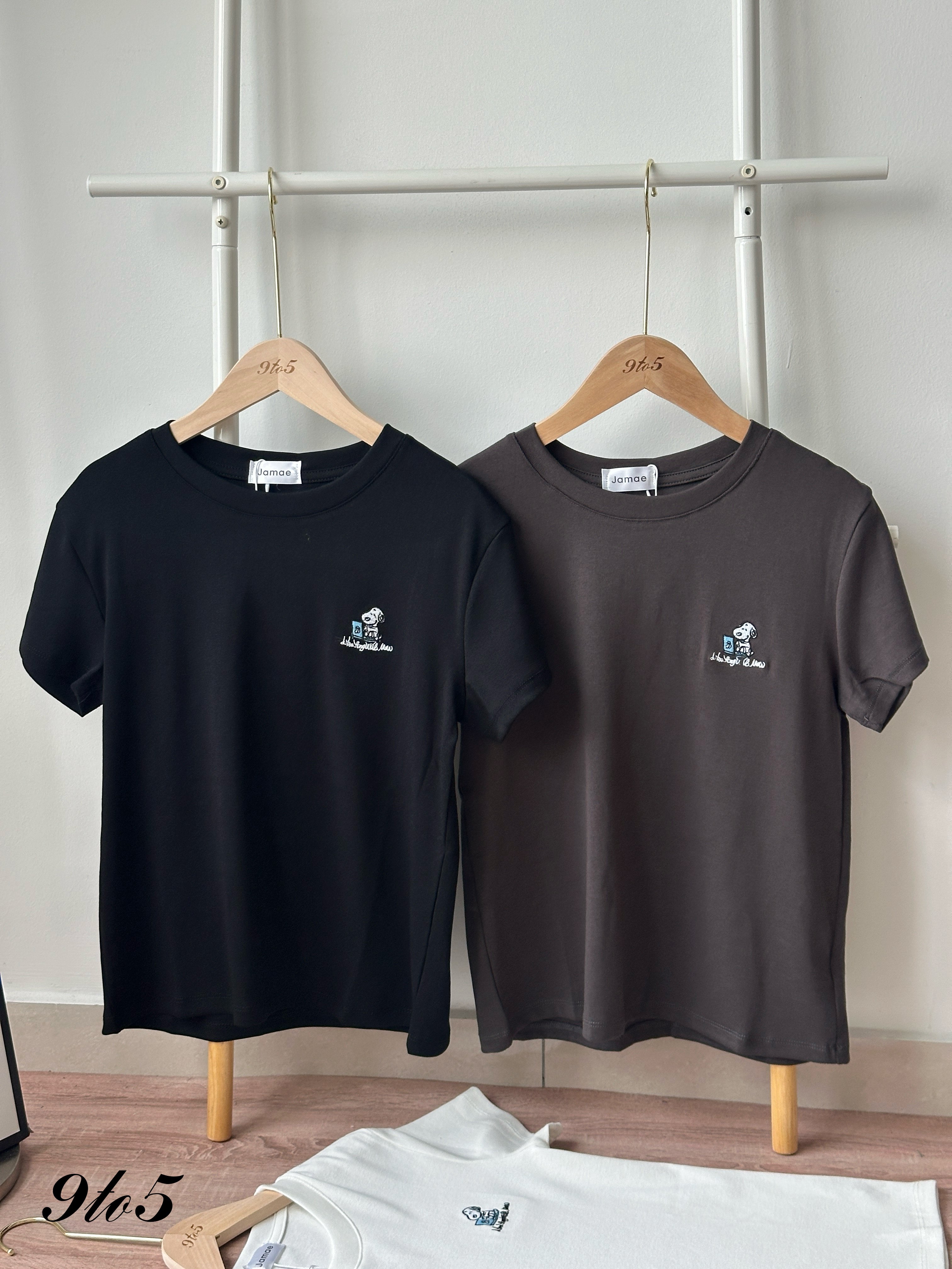T4413 Embroidery Snoopy Tee - 4 Colors 