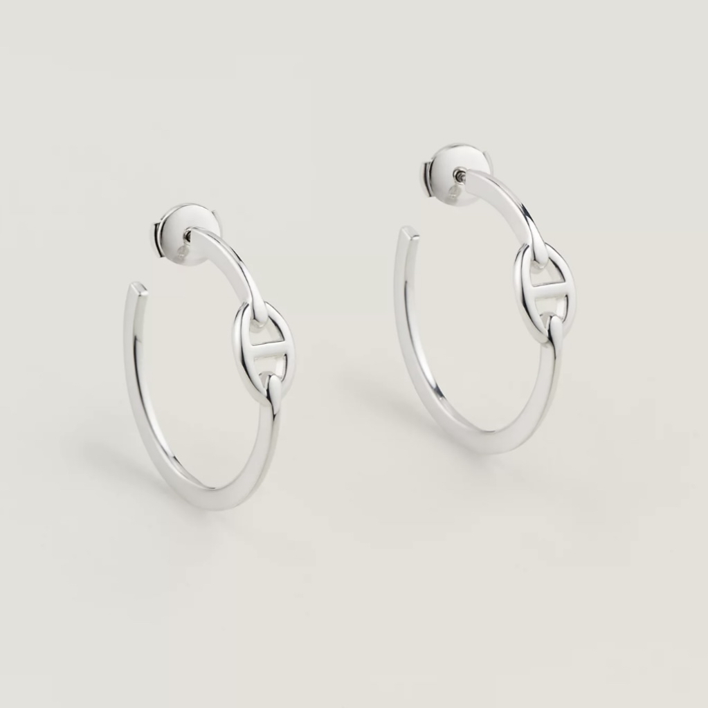 Hermes Chaîne d'Ancre Enchaînée hoop earrings耳環 