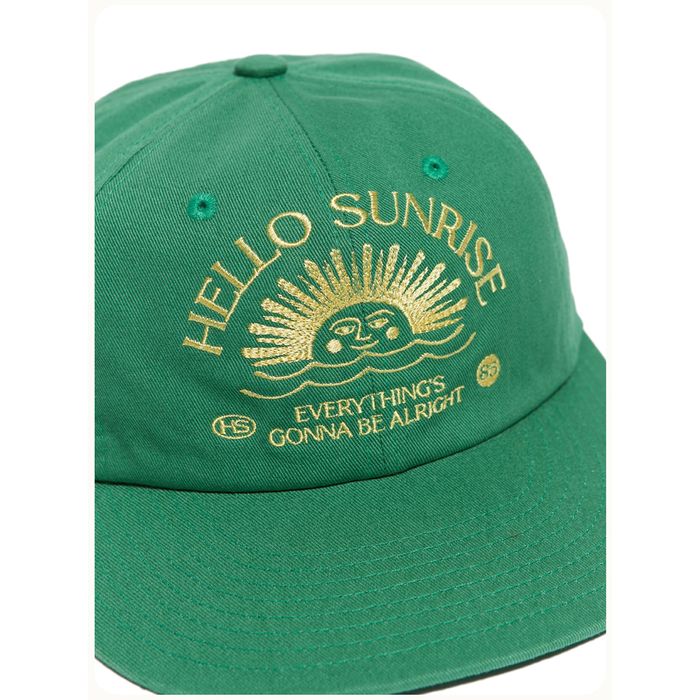 HELLO SUNRISE 節約 Arch Logo 6Panel Cap Green