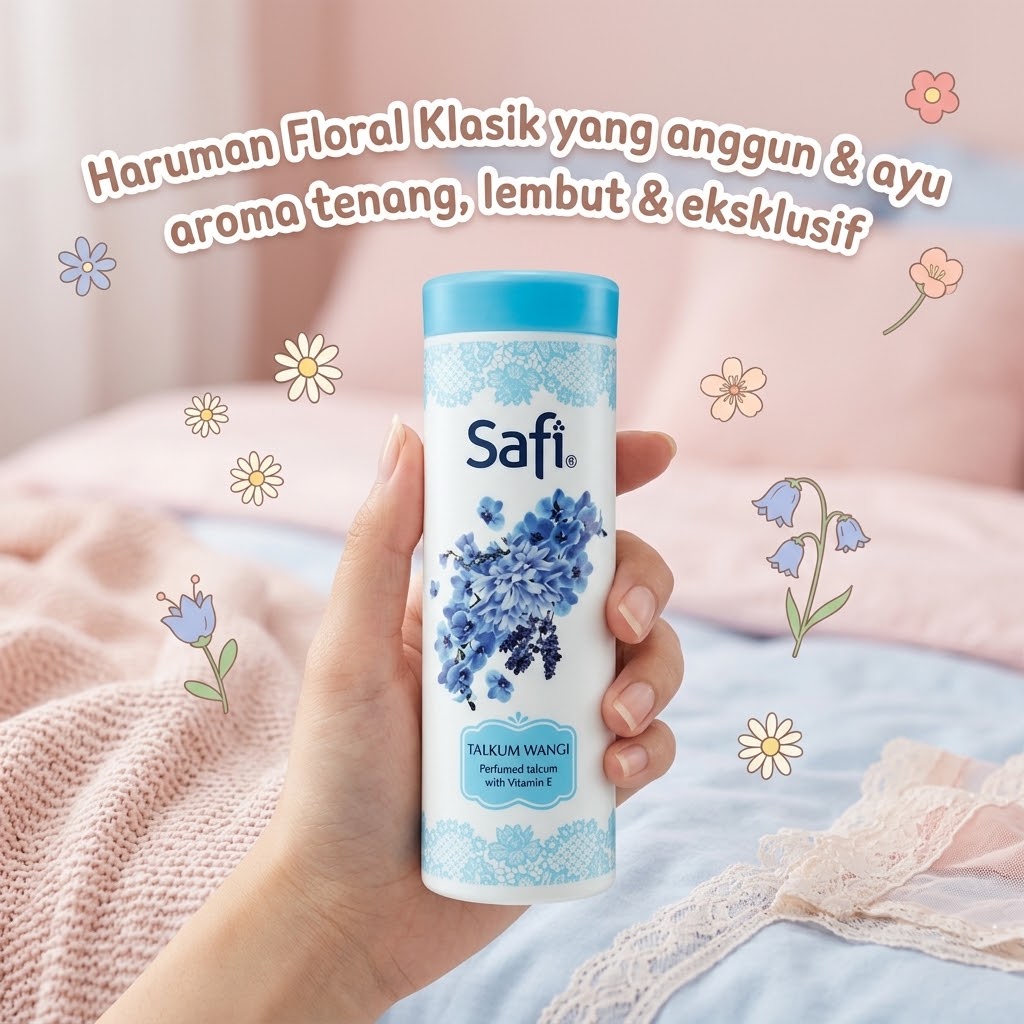 Safi Talkum Wangi 90g / Perfume Talcum Powder - BLUE