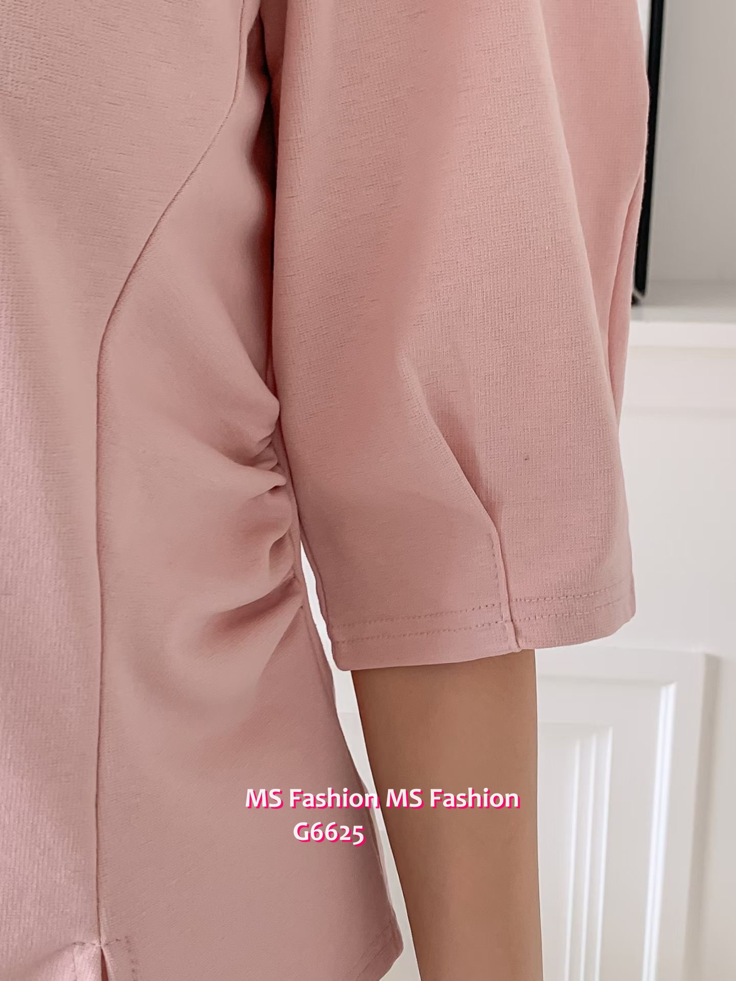 G6625 立體袖特色cutting top