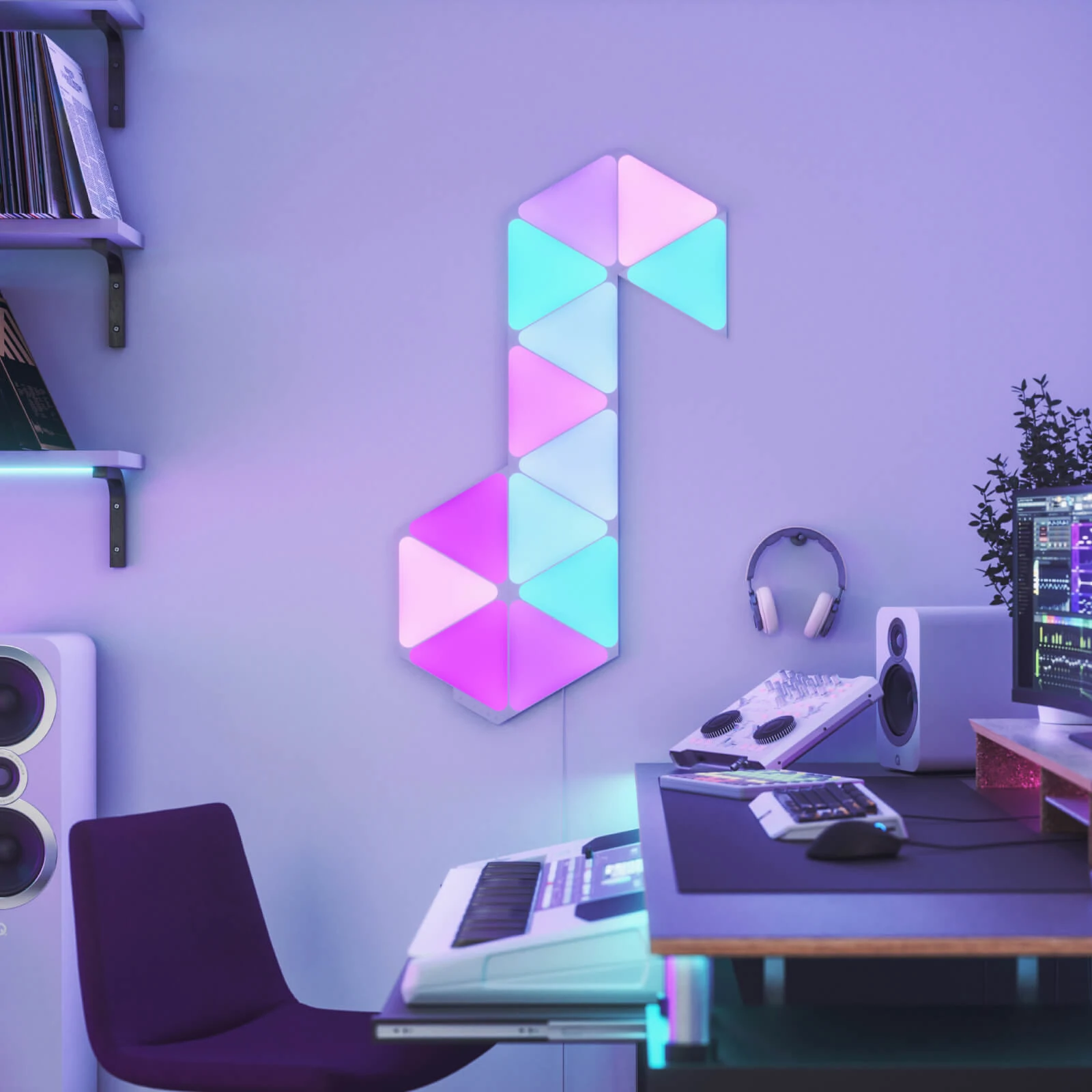 [原裝香港行貨| 2年保養] Nanoleaf Shapes Triangle Expansion Pack (3pcs) 三角形智能照明燈板 - 3塊補充裝 A-NL47-0001TW-3PK 