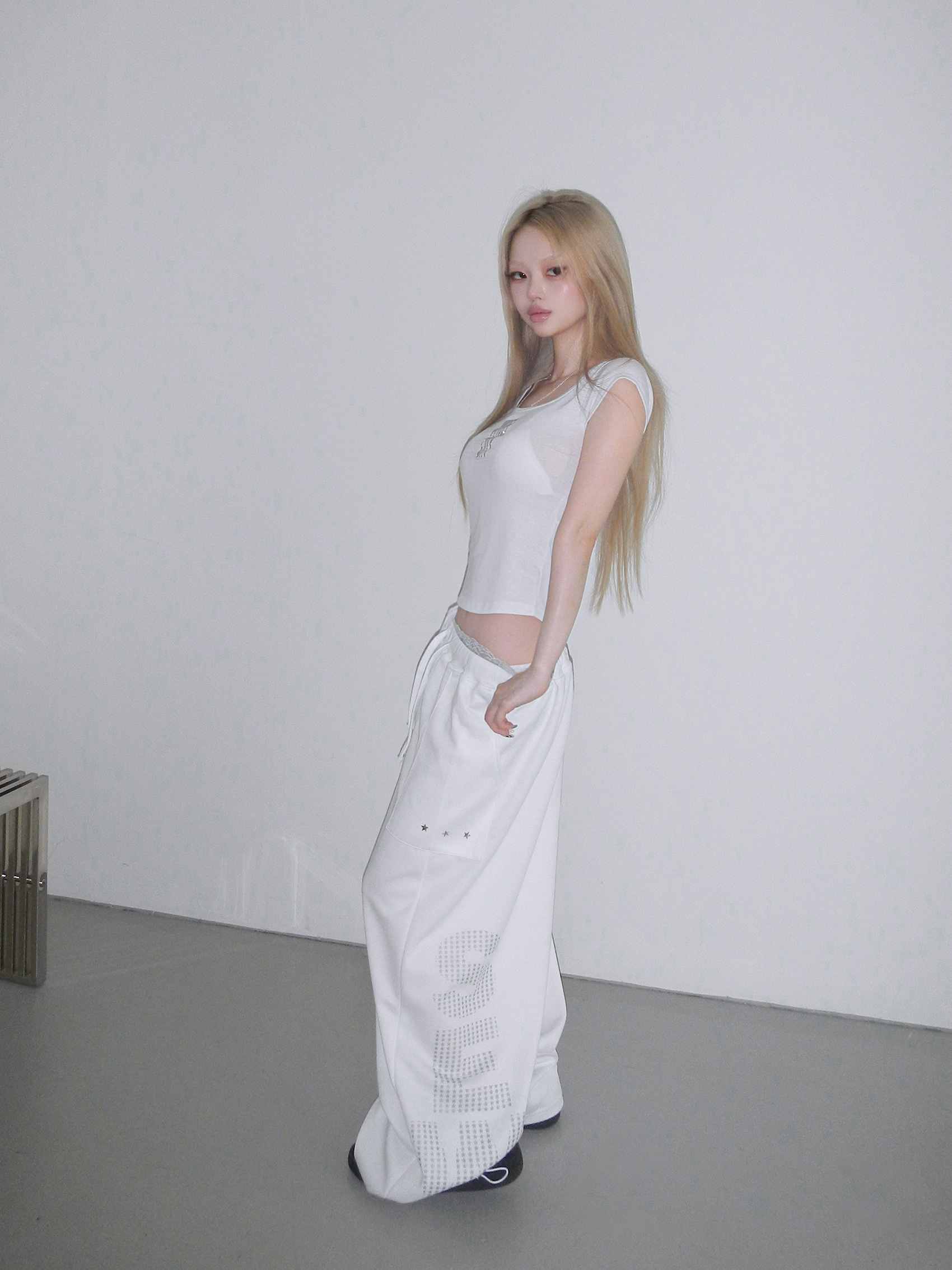 Rhinestone Wide-Leg Sweatpants