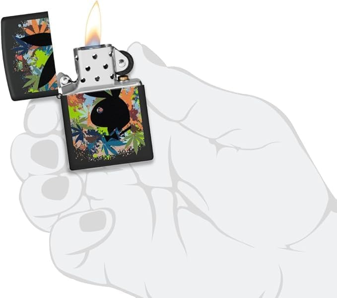 美國製造 | Zippo指定經銷商 Zippo 46222 經典剪影打火機 – 黑啞光大膽融合印 (兔頭版) Iconic Silhouette Lighter - (Rabbit Head Edition)